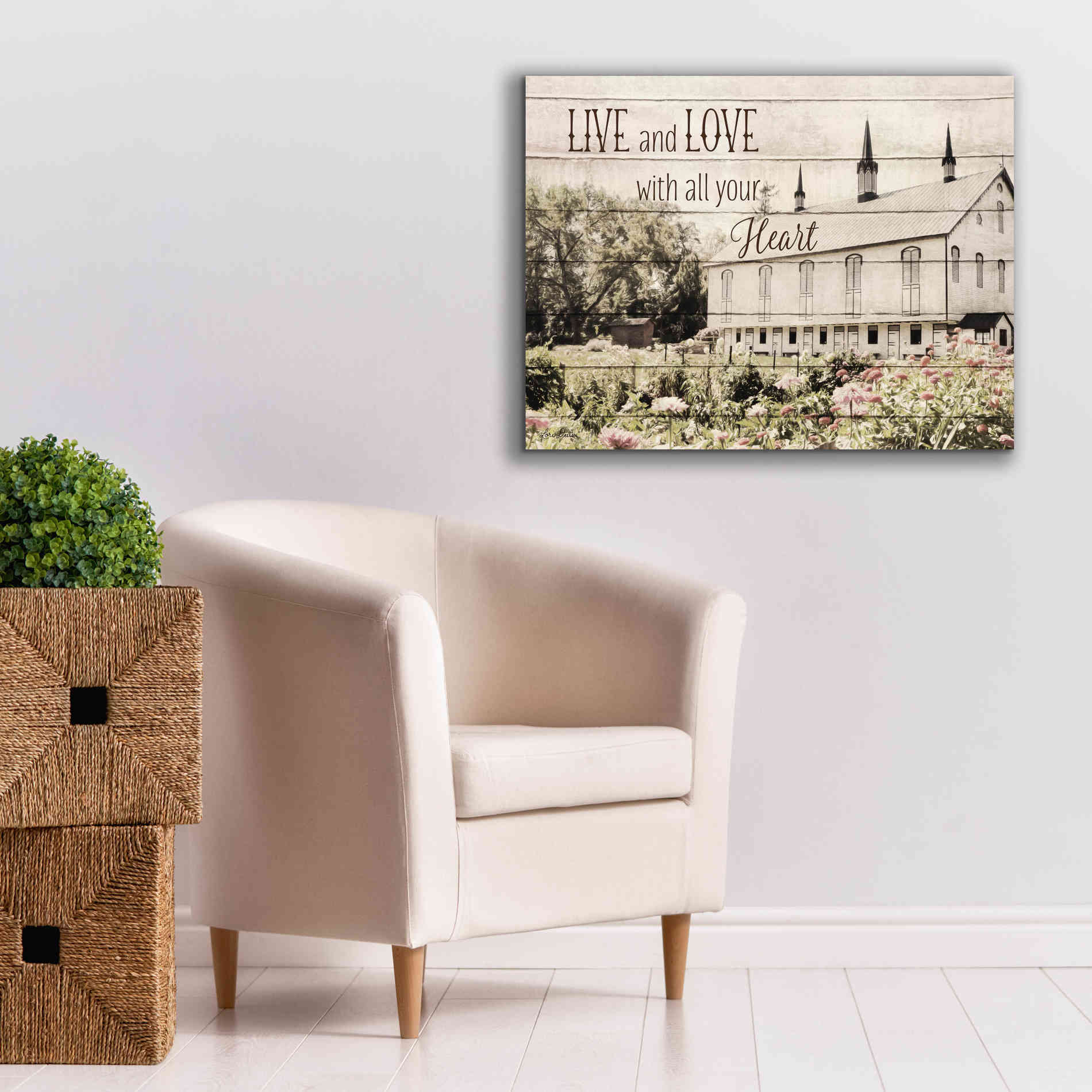 'Live and Love Barn' by Lori Deiter, Canvas Wall Art,34 x 26