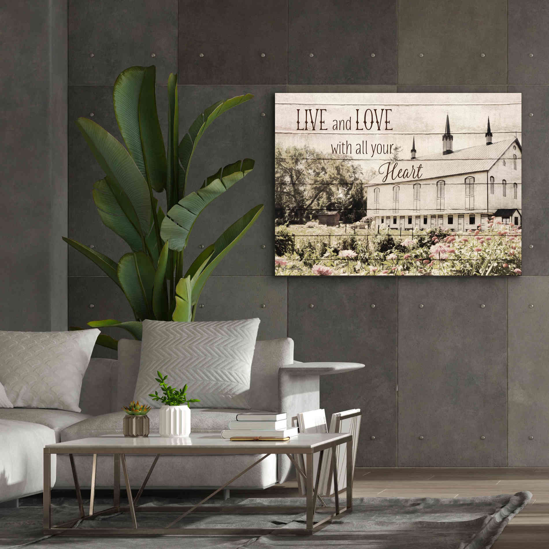 'Live and Love Barn' by Lori Deiter, Canvas Wall Art,54 x 40