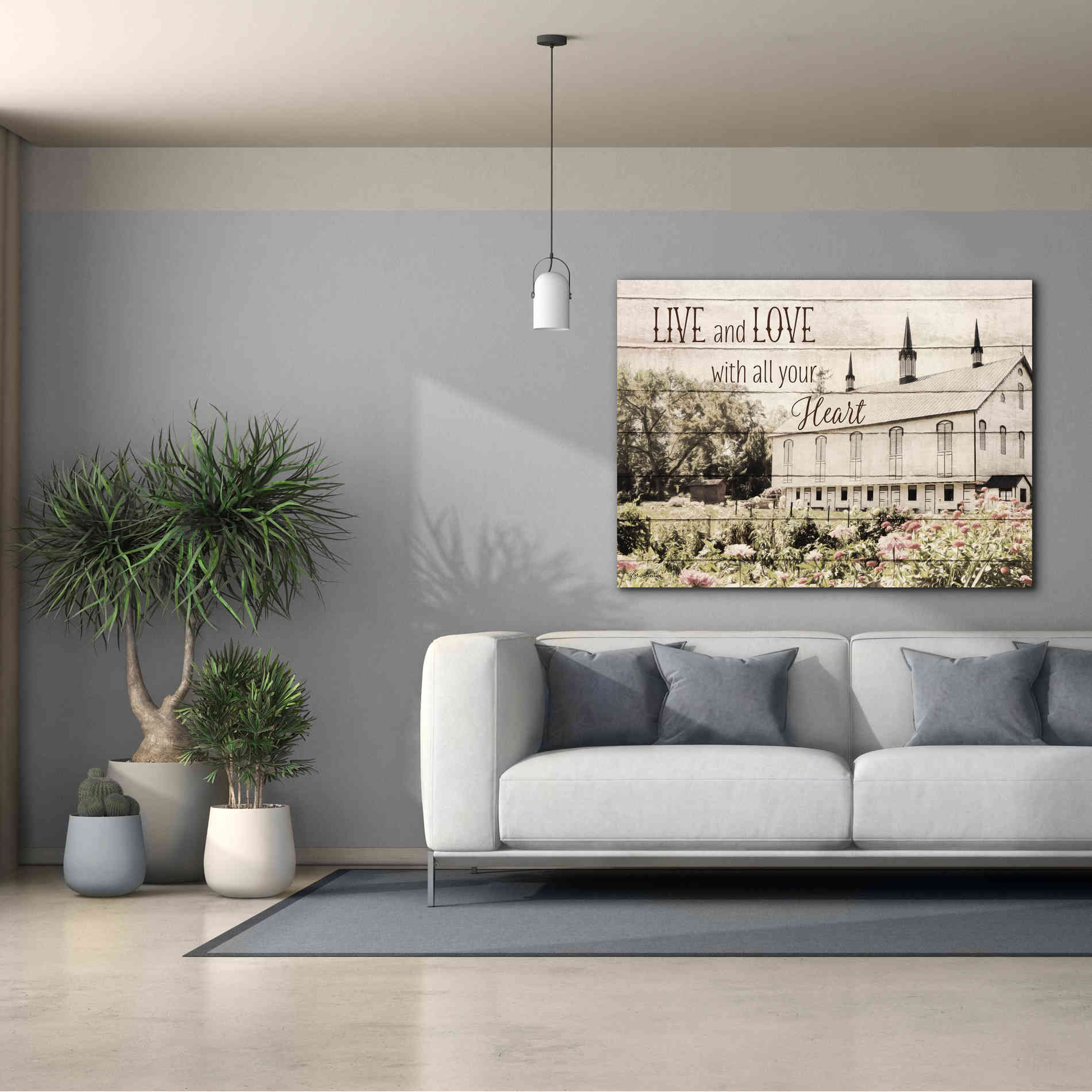 'Live and Love Barn' by Lori Deiter, Canvas Wall Art,54 x 40