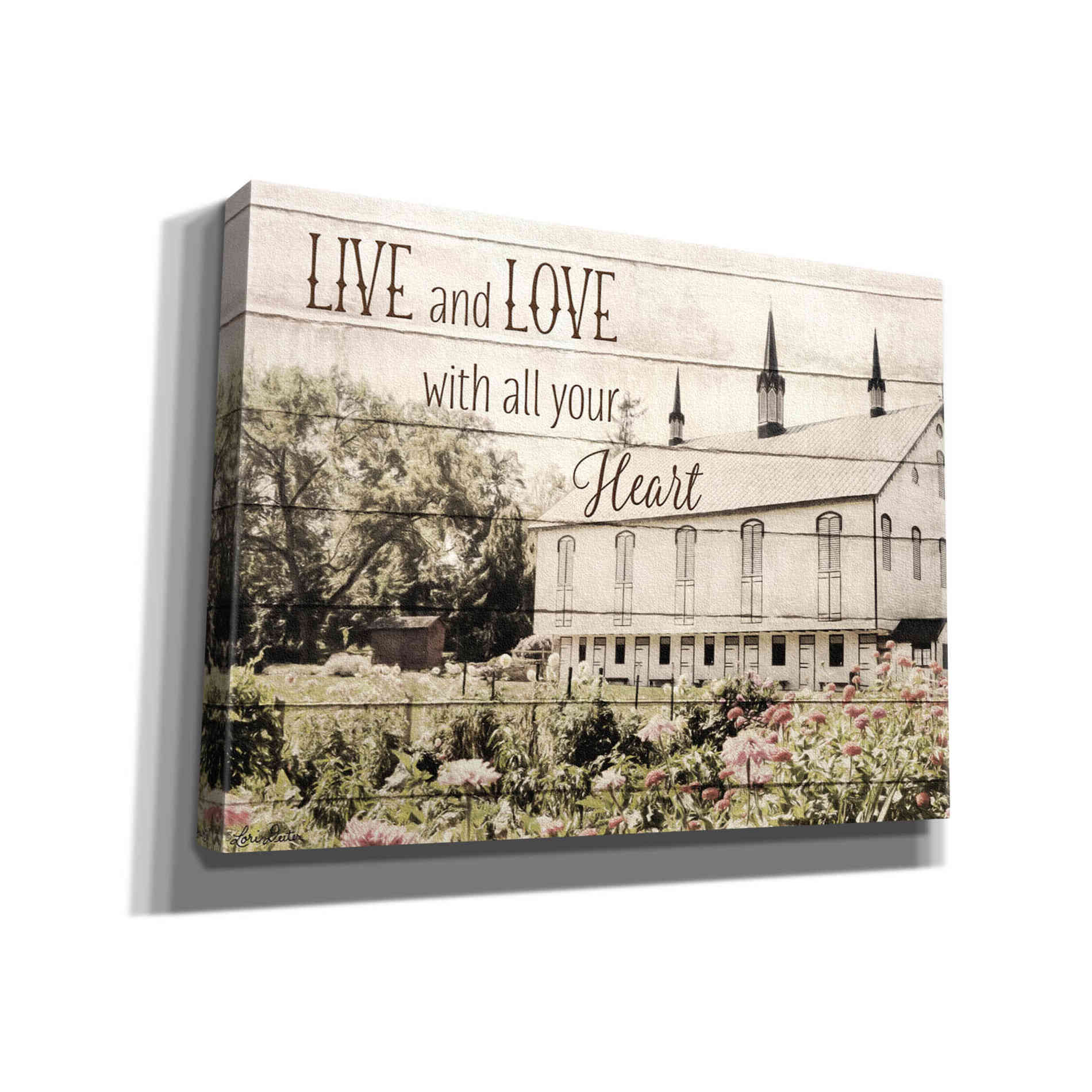 'Live and Love Barn' by Lori Deiter, Canvas Wall Art