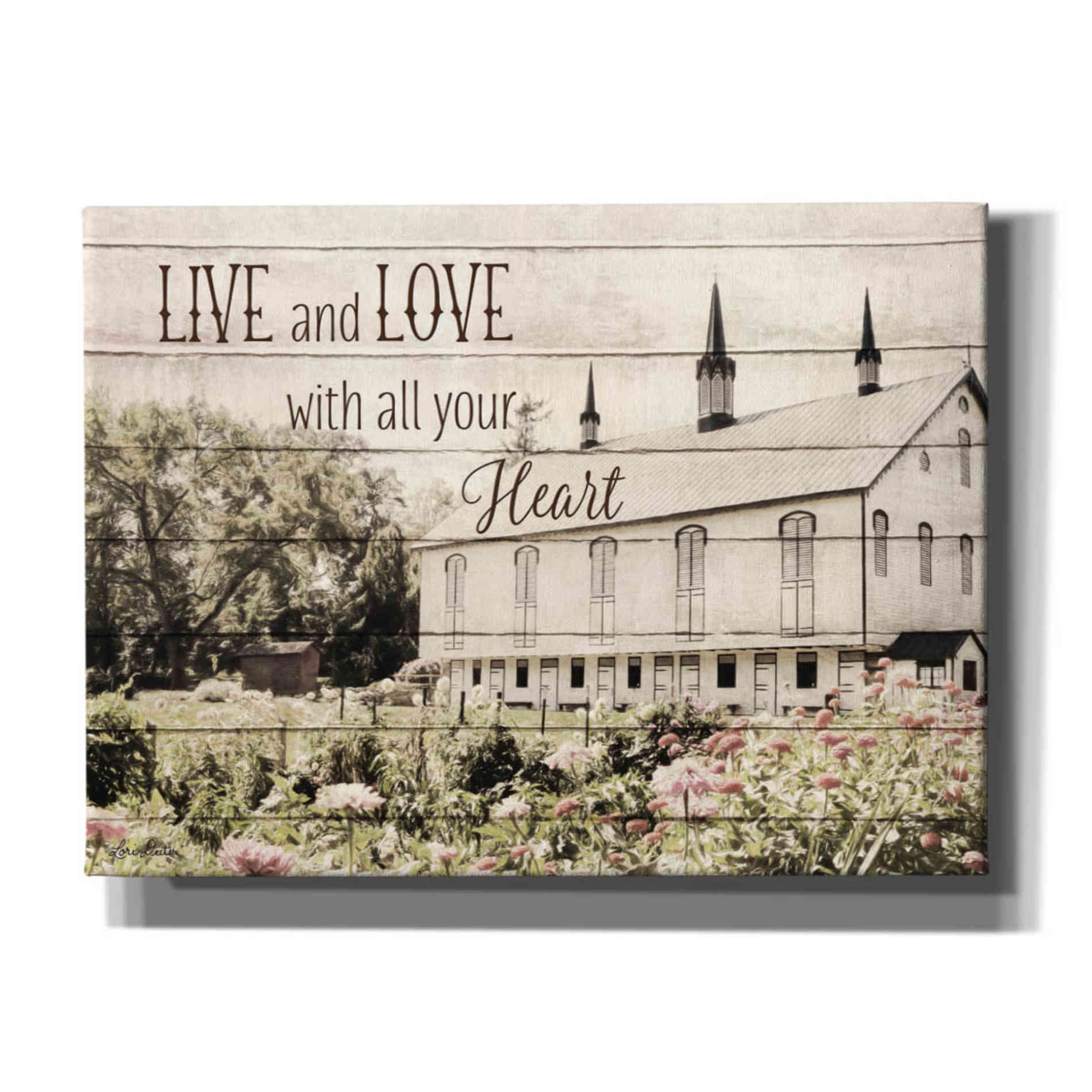 'Live and Love Barn' by Lori Deiter, Canvas Wall Art