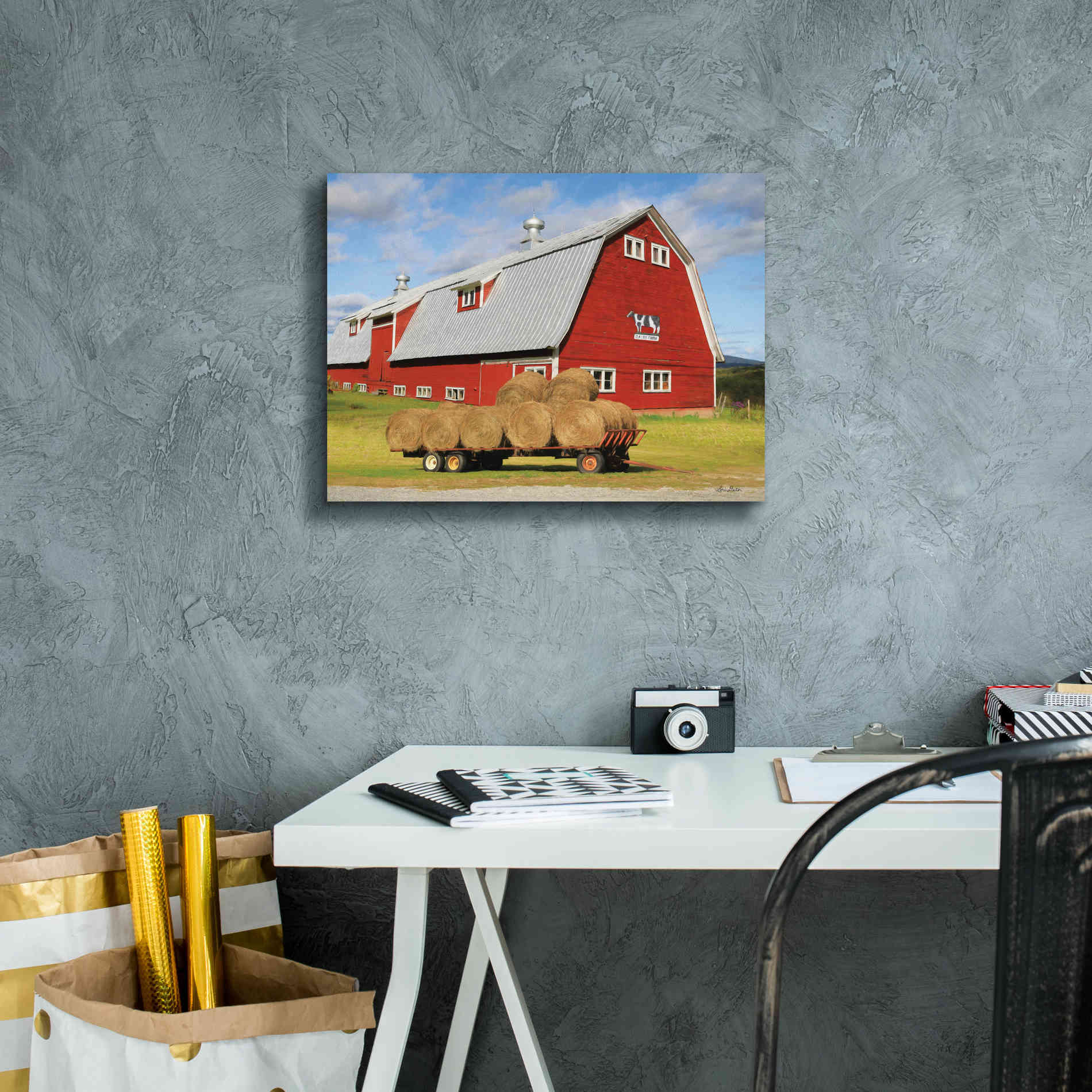 'Vermont Dairy Farm' by Lori Deiter, Canvas Wall Art,16 x 12