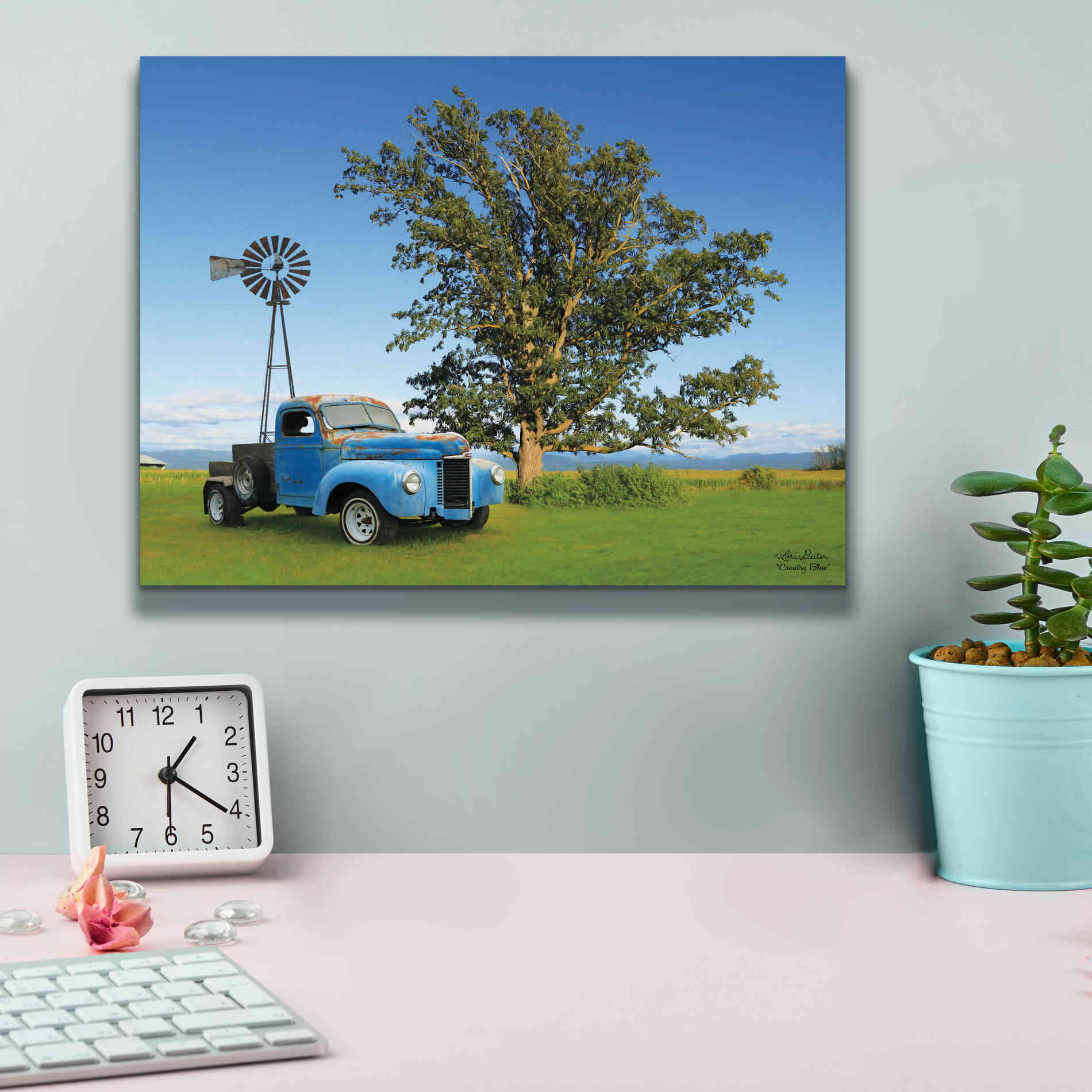 'Country Blue' by Lori Deiter, Canvas Wall Art,16 x 12