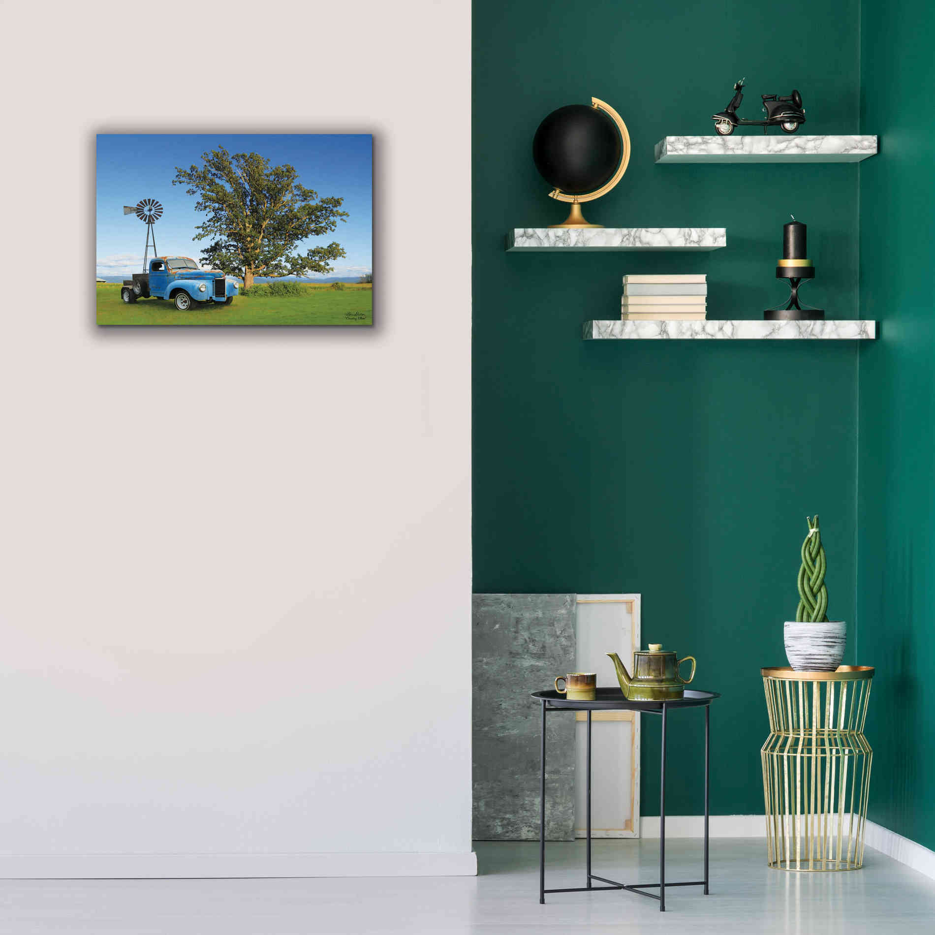 'Country Blue' by Lori Deiter, Canvas Wall Art,26 x 18