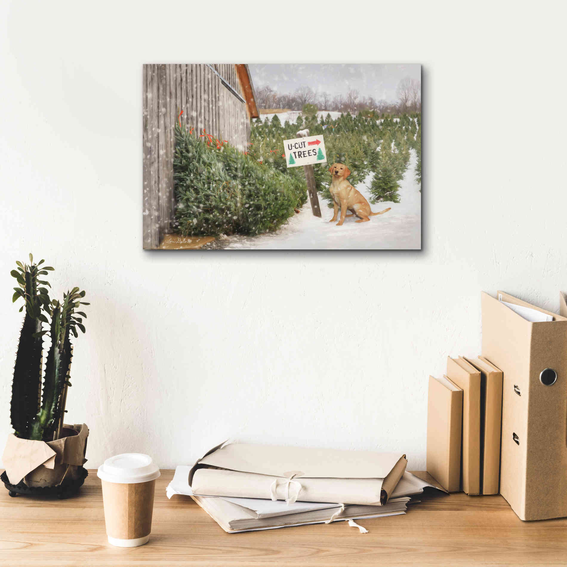 'U-Cut Trees' by Lori Deiter, Canvas Wall Art,18 x 12