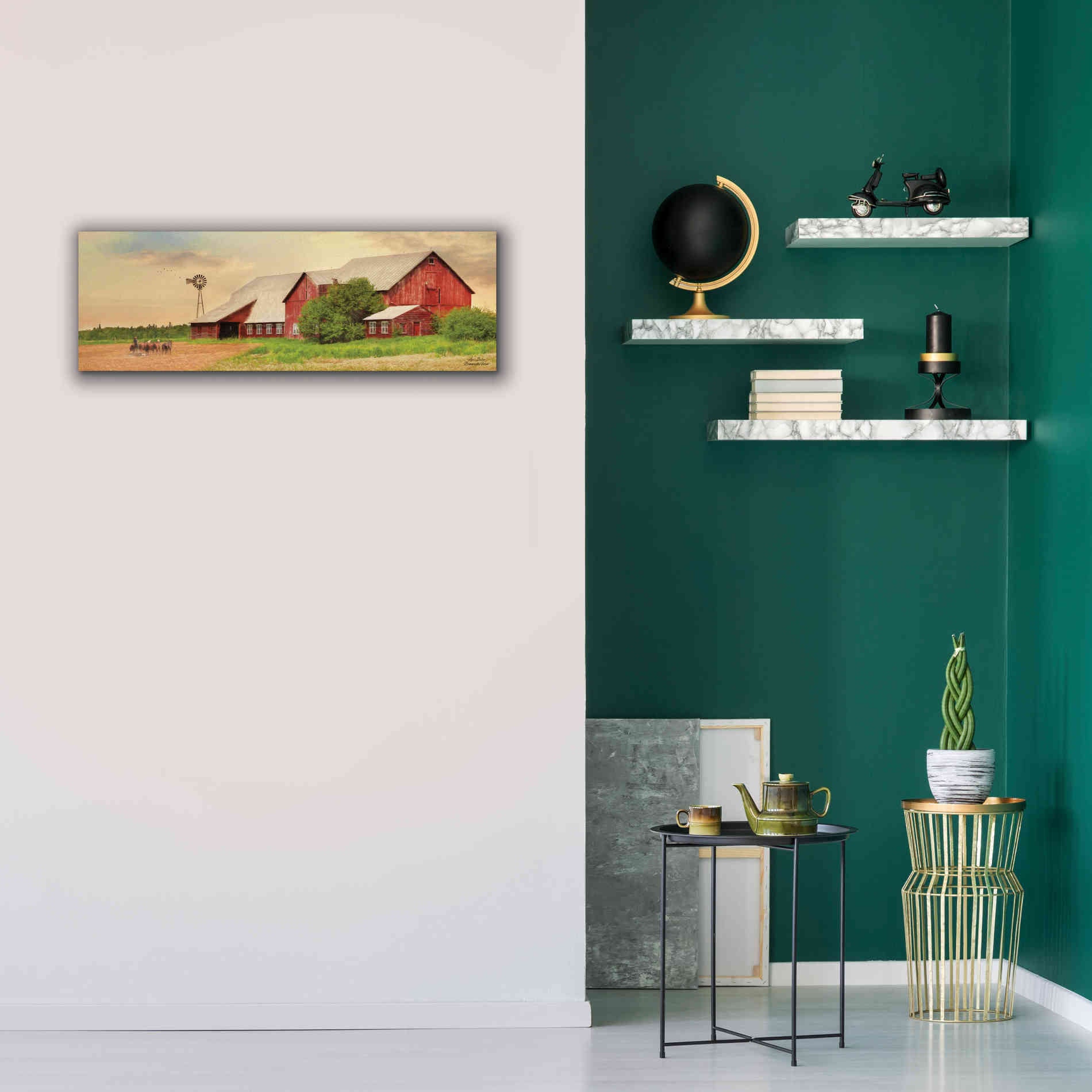'Brownsville Farm' by Lori Deiter, Canvas Wall Art,36 x 12