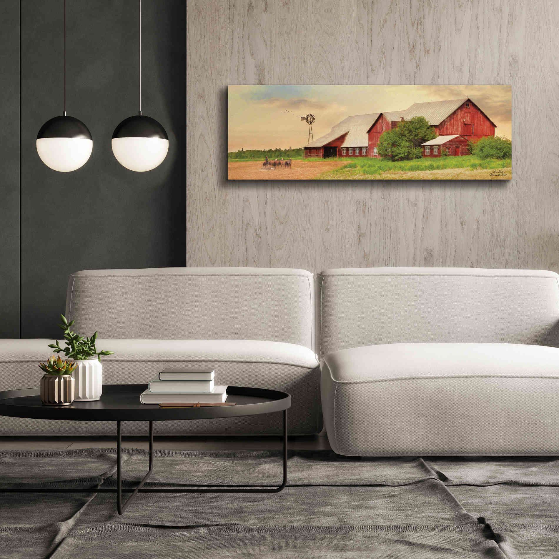 'Brownsville Farm' by Lori Deiter, Canvas Wall Art,60 x 20