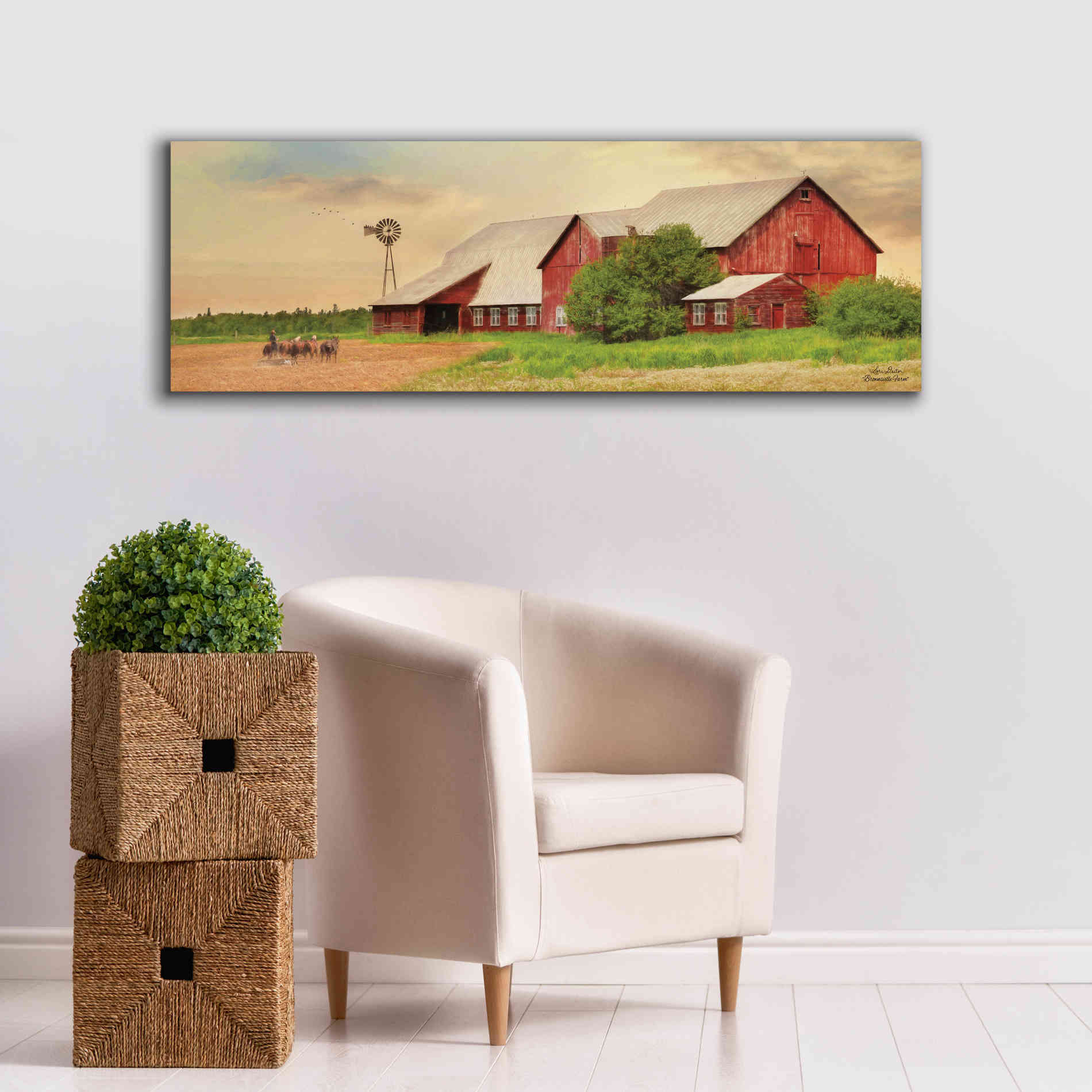 'Brownsville Farm' by Lori Deiter, Canvas Wall Art,60 x 20