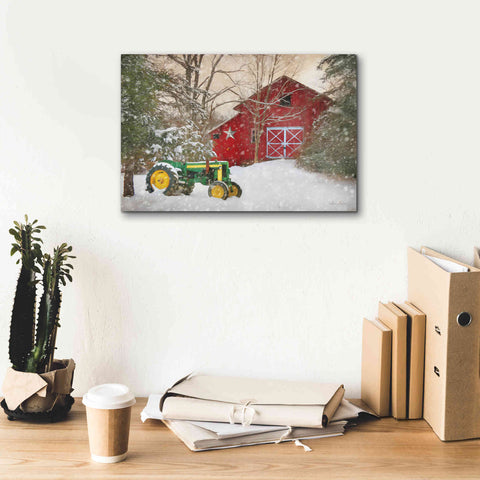 Image of 'Winter at the Barn' by Lori Deiter, Canvas Wall Art,18 x 12