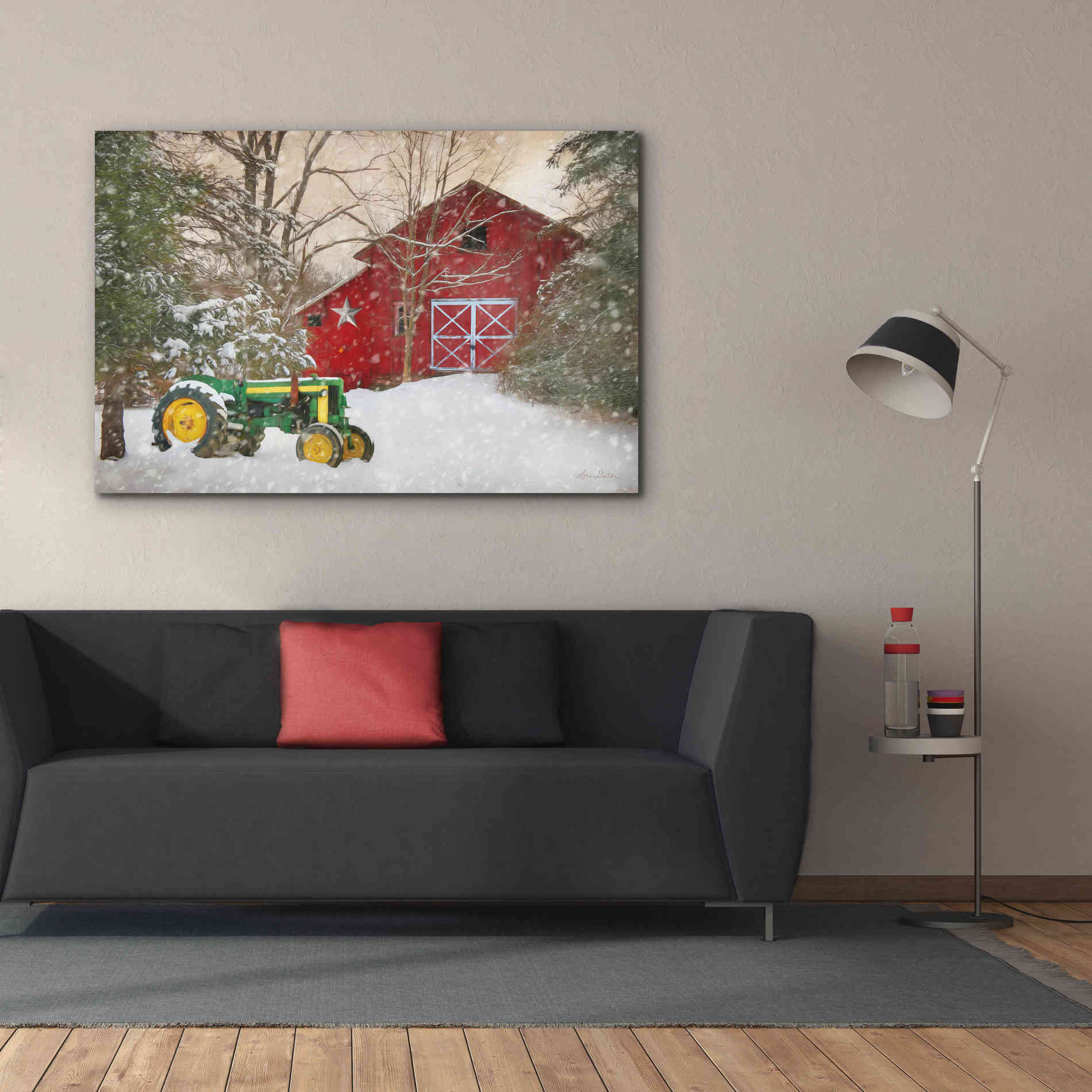 'Winter at the Barn' by Lori Deiter, Canvas Wall Art,60 x 40