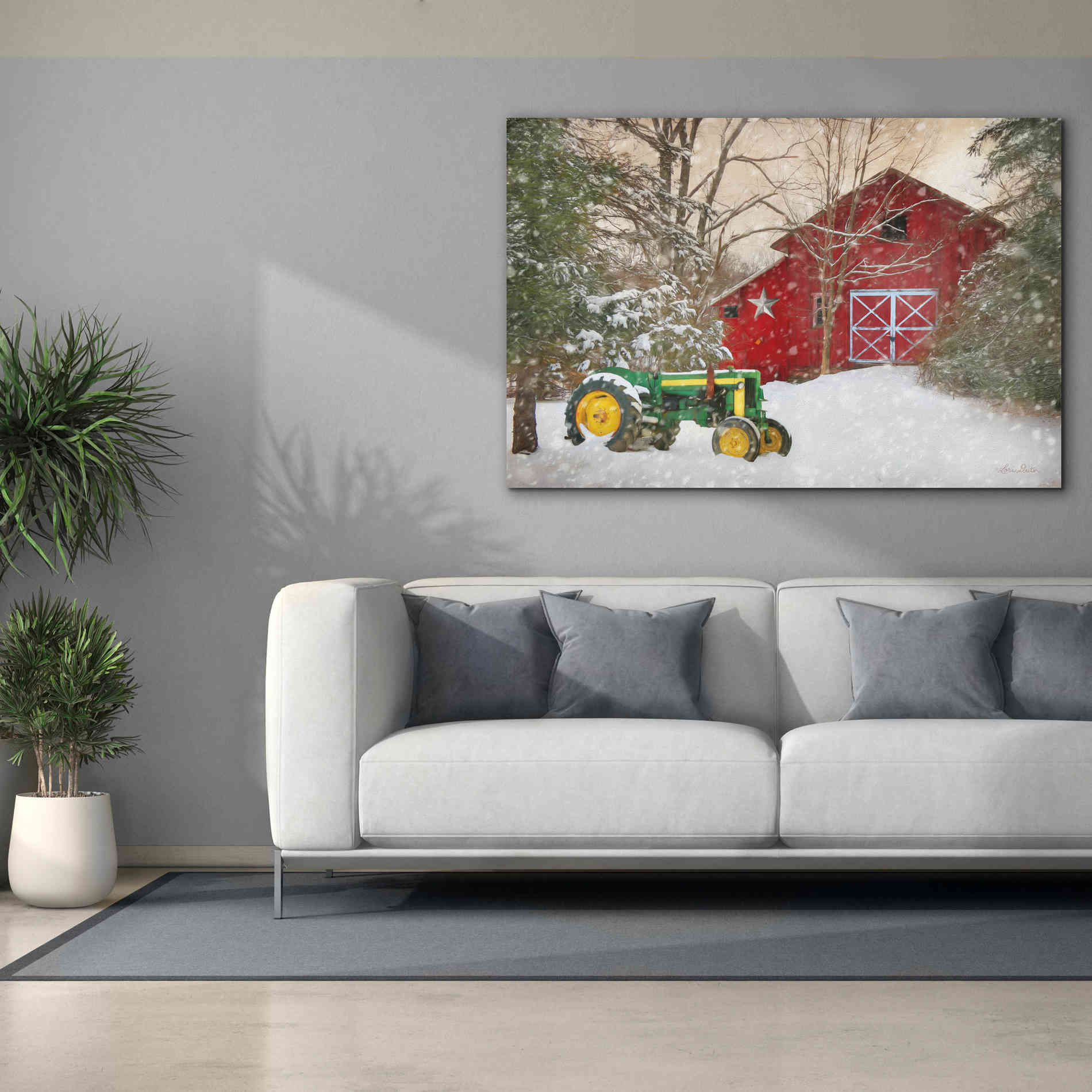 'Winter at the Barn' by Lori Deiter, Canvas Wall Art,60 x 40