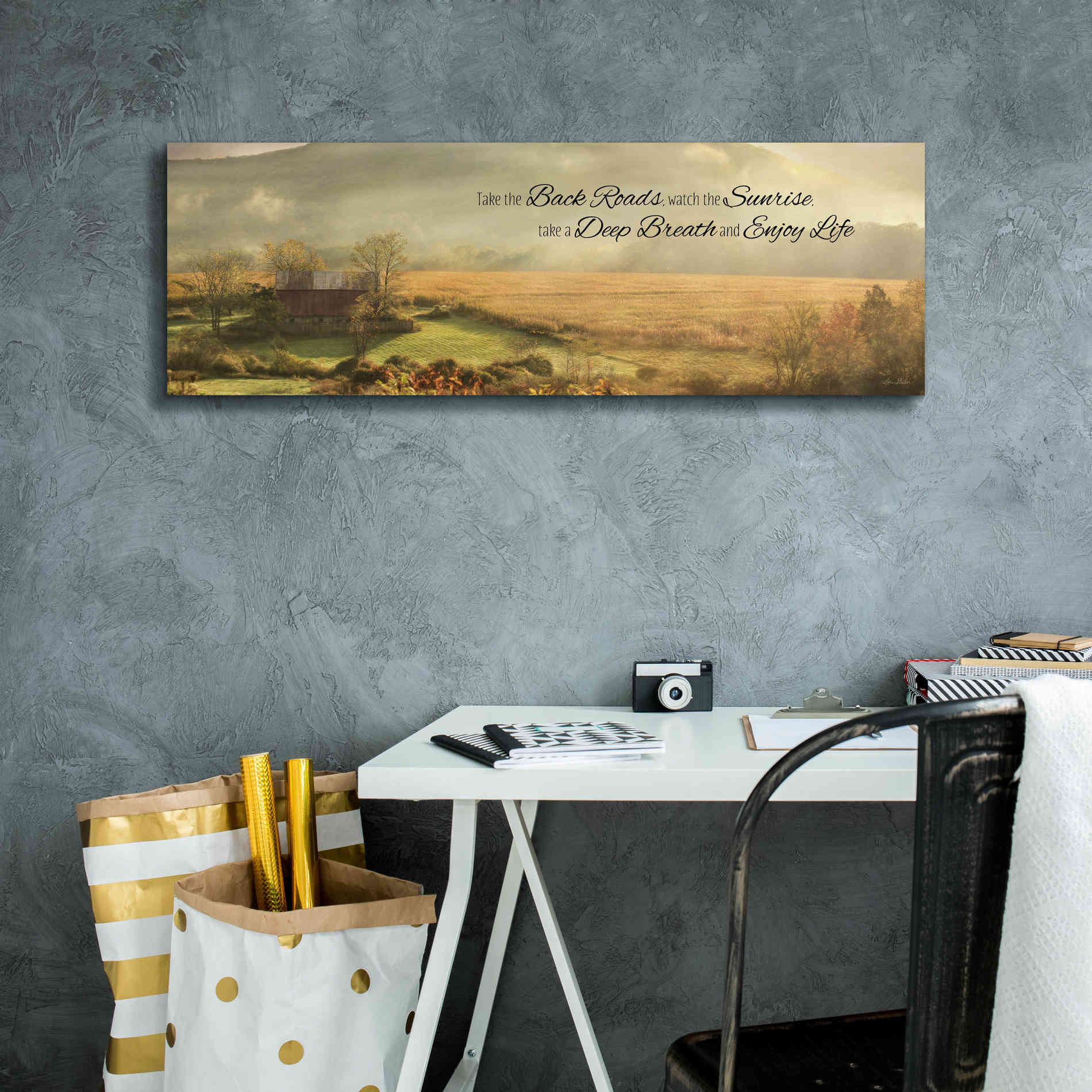 'Enjoy Life' by Lori Deiter, Canvas Wall Art,36 x 12