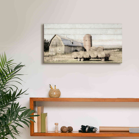 Image of 'Wagon of Hay' by Lori Deiter, Canvas Wall Art,24 x 12