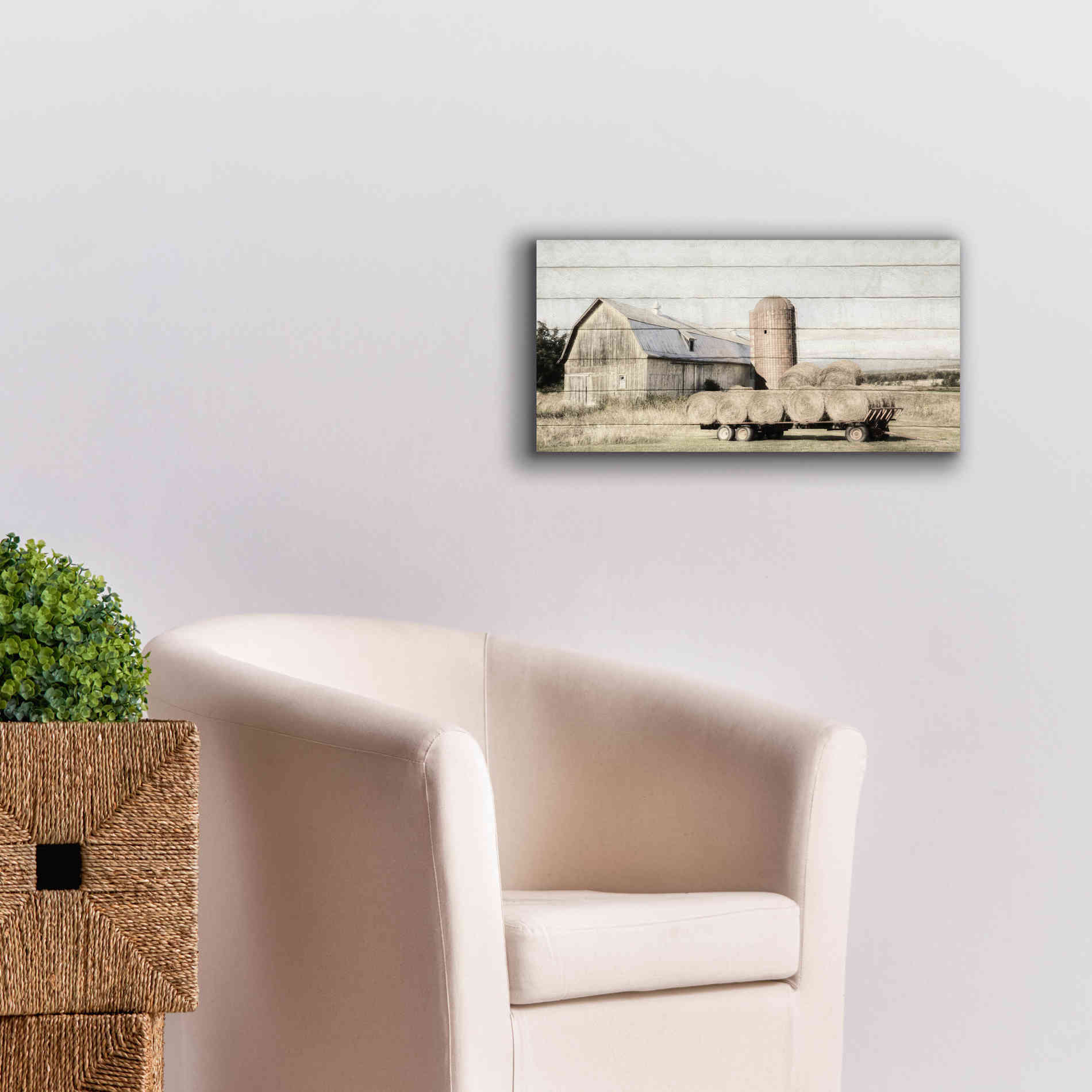 'Wagon of Hay' by Lori Deiter, Canvas Wall Art,24 x 12