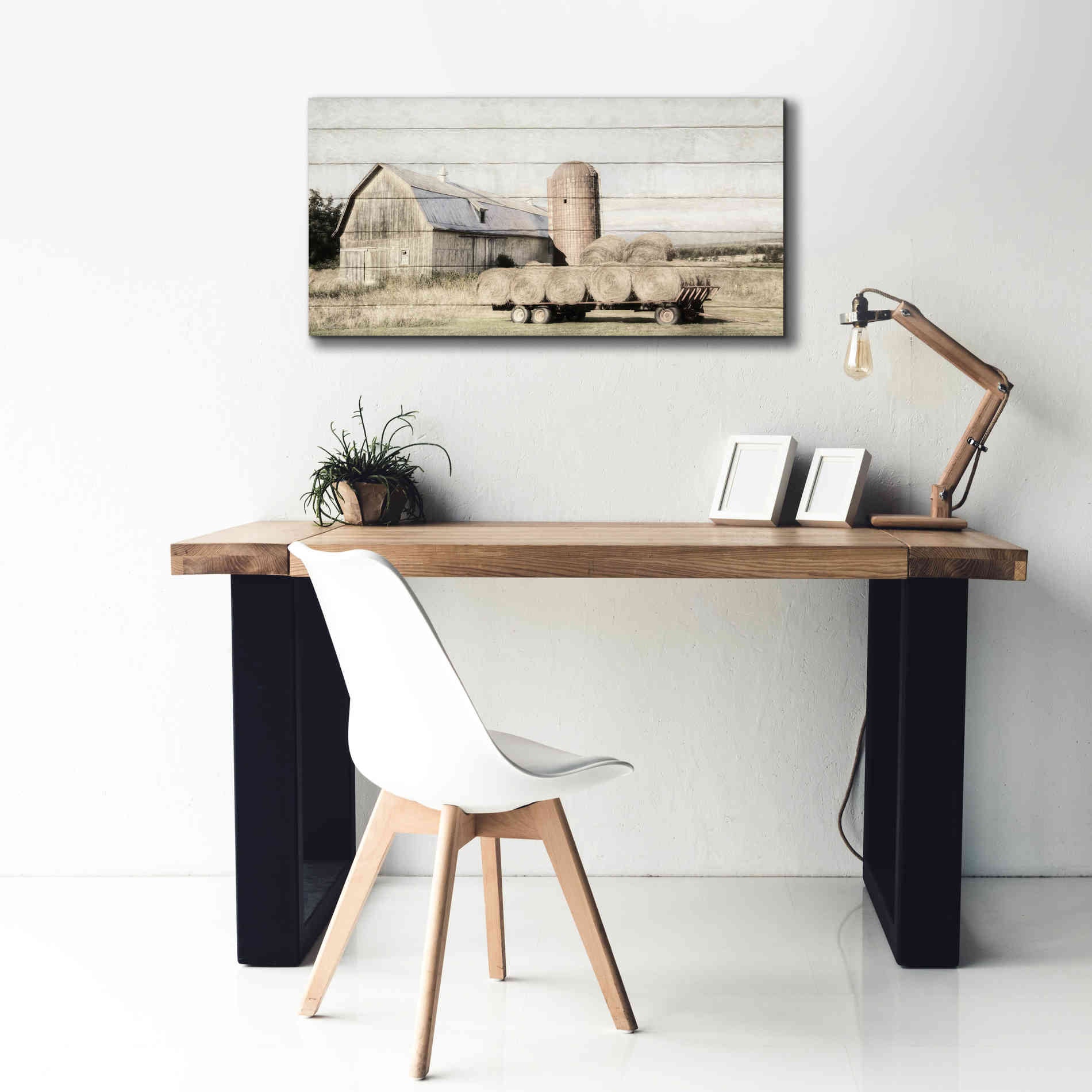 'Wagon of Hay' by Lori Deiter, Canvas Wall Art,40 x 20