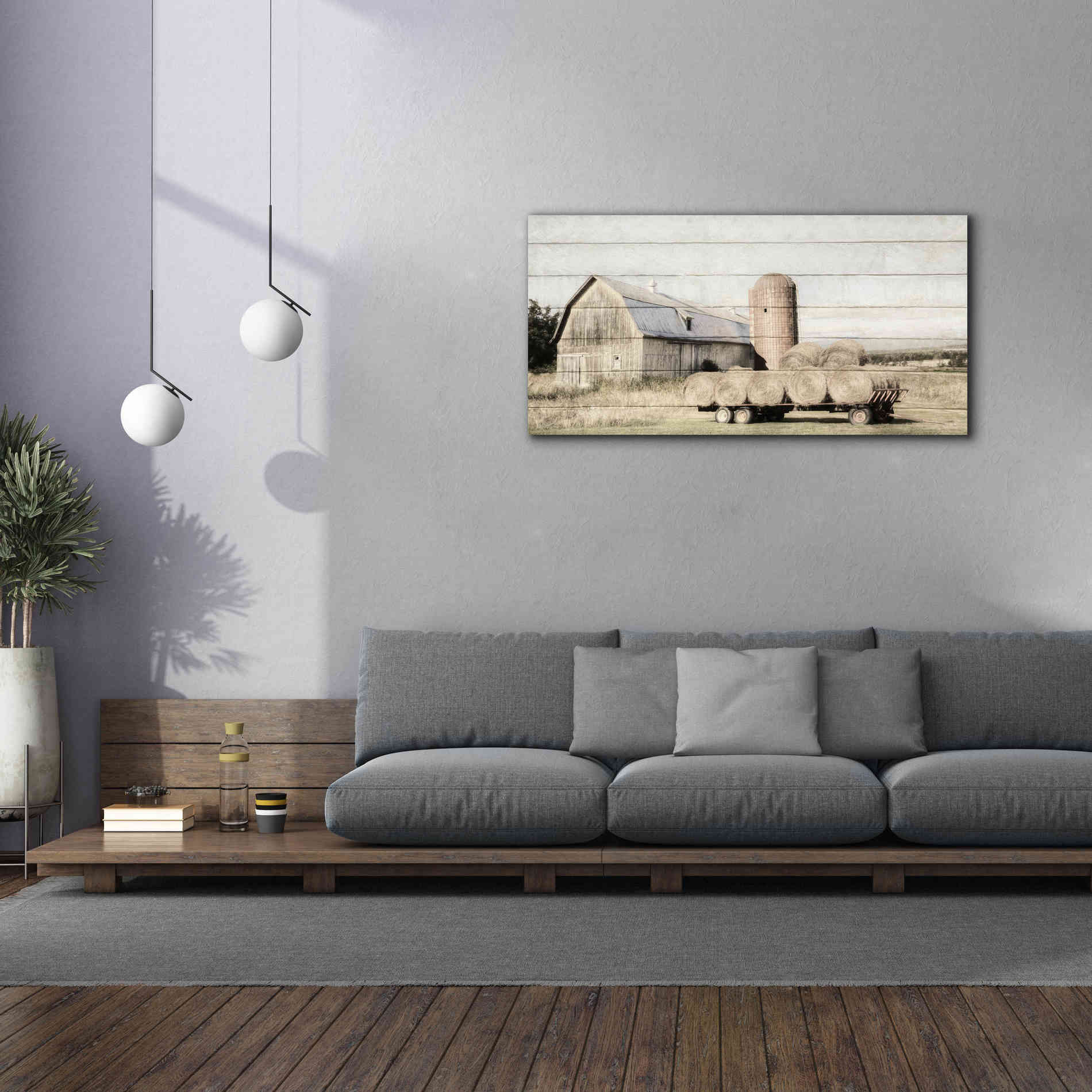 'Wagon of Hay' by Lori Deiter, Canvas Wall Art,60 x 30