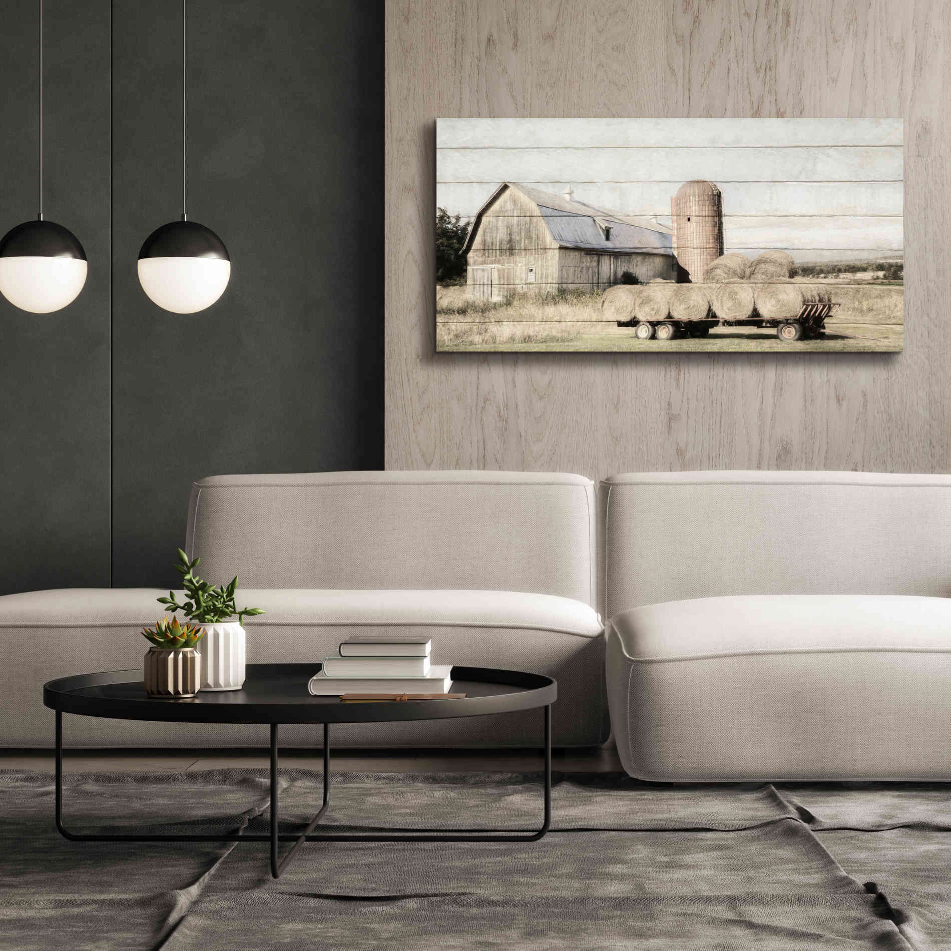 'Wagon of Hay' by Lori Deiter, Canvas Wall Art,60 x 30