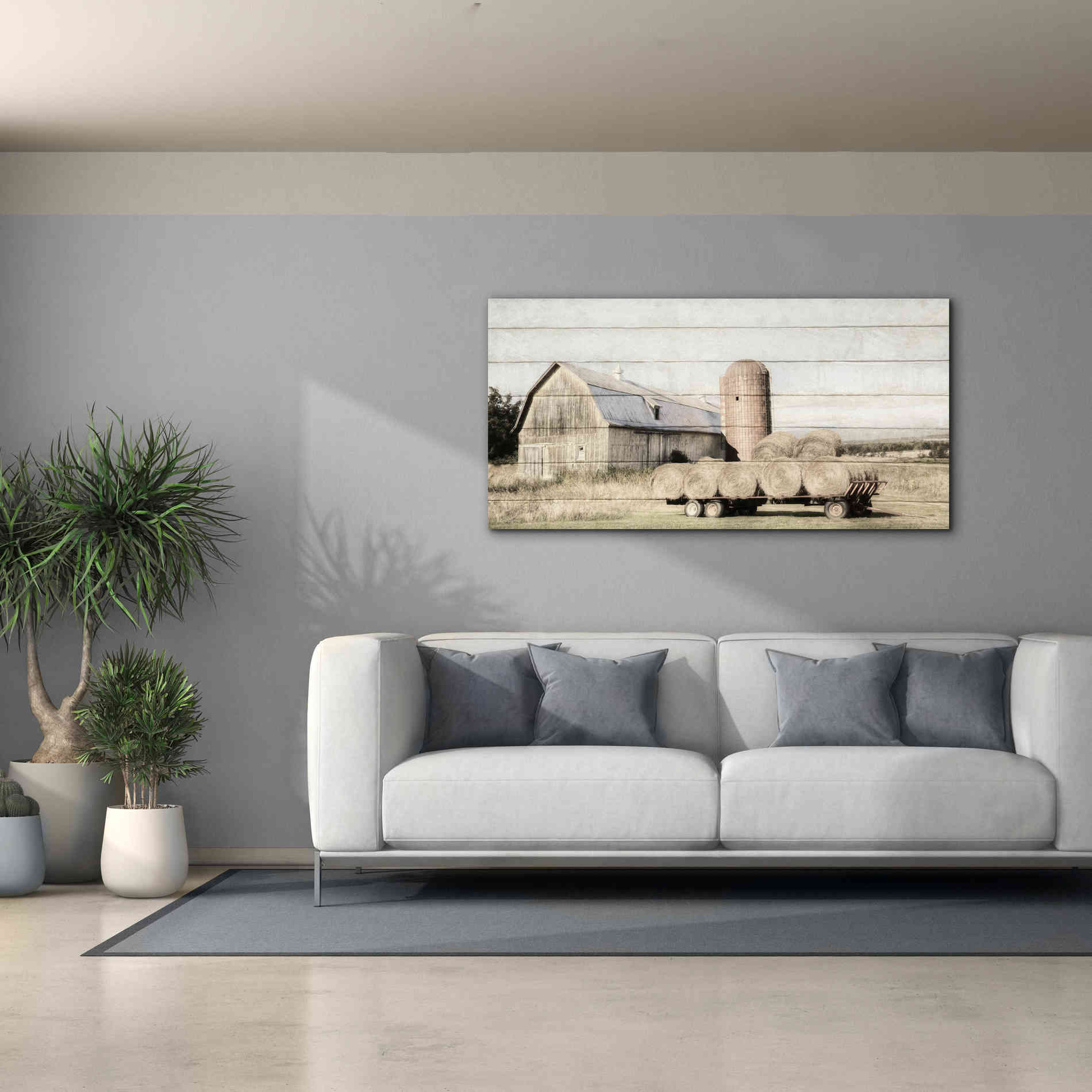 'Wagon of Hay' by Lori Deiter, Canvas Wall Art,60 x 30