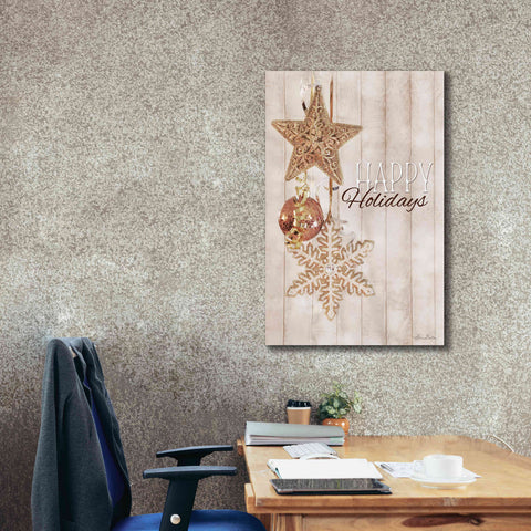 Image of 'Gold Sparkle Happy Holidays' by Lori Deiter, Canvas Wall Art,26 x 40