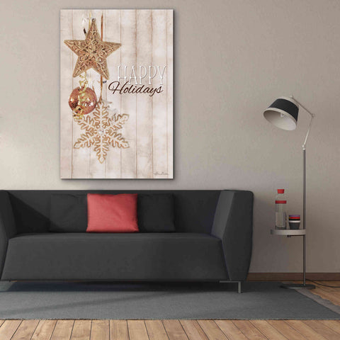 Image of 'Gold Sparkle Happy Holidays' by Lori Deiter, Canvas Wall Art,40 x 60