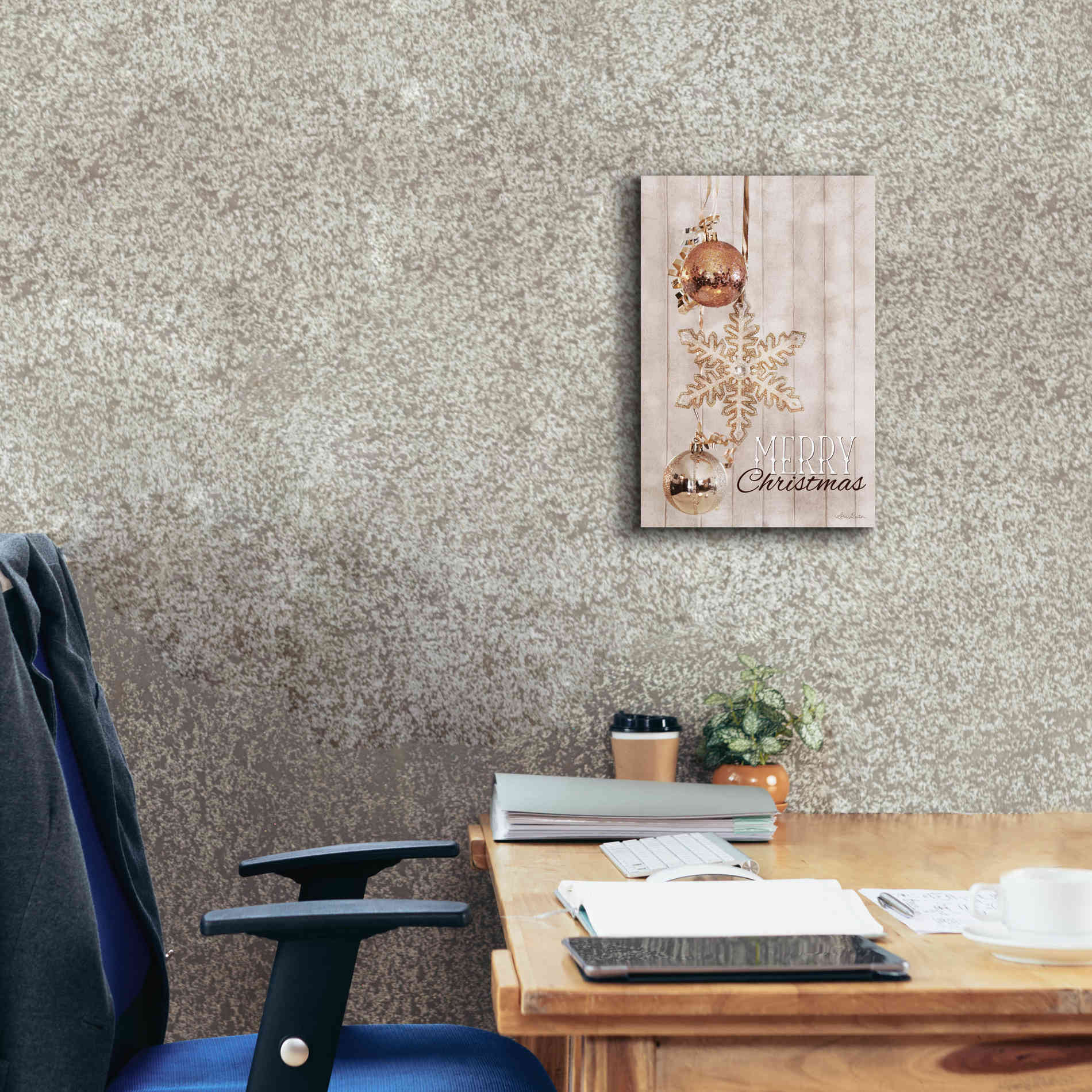 'Gold Sparkle Merry Christmas' by Lori Deiter, Canvas Wall Art,12 x 18