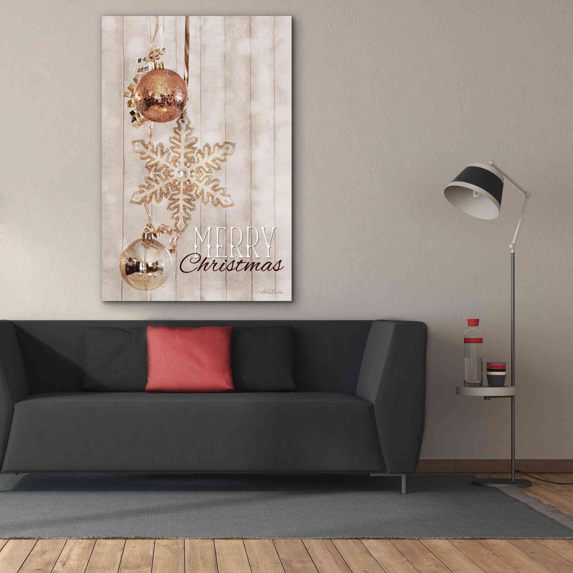 'Gold Sparkle Merry Christmas' by Lori Deiter, Canvas Wall Art,40 x 60