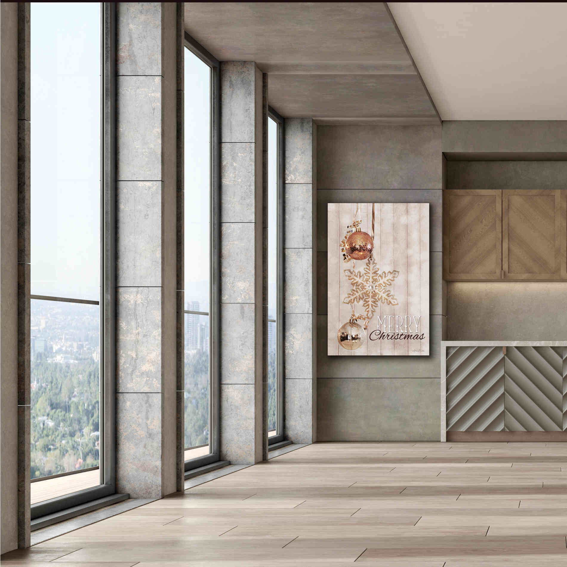 'Gold Sparkle Merry Christmas' by Lori Deiter, Canvas Wall Art,40 x 60