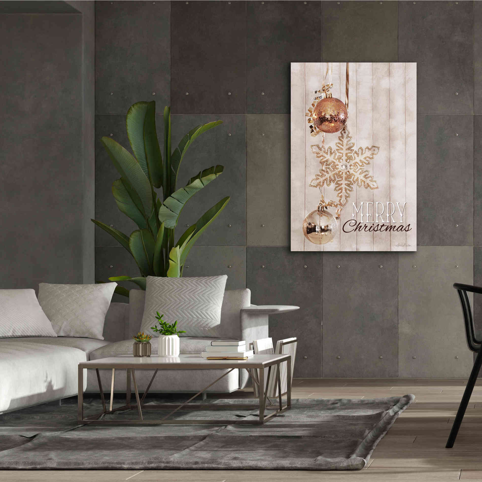 'Gold Sparkle Merry Christmas' by Lori Deiter, Canvas Wall Art,40 x 60