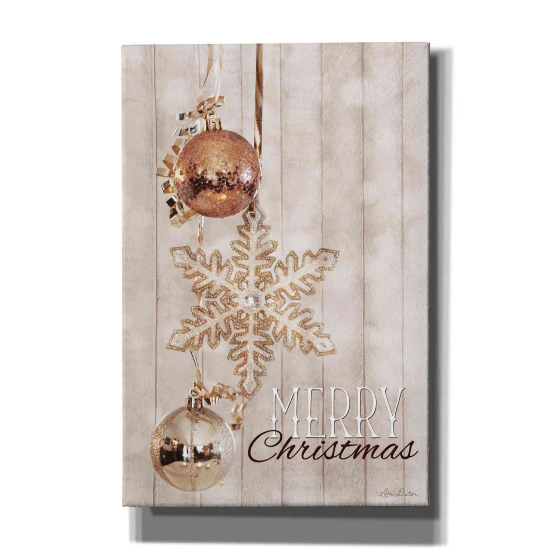 'Gold Sparkle Merry Christmas' by Lori Deiter, Canvas Wall Art