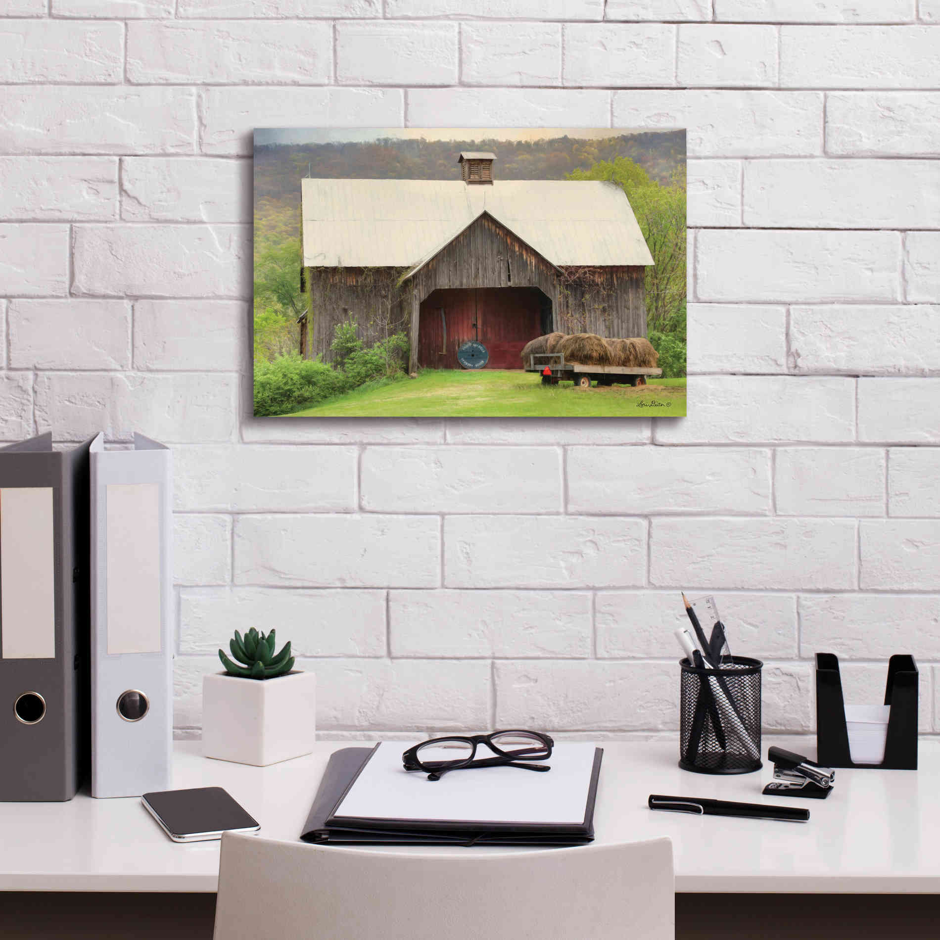 'Old Hay' by Lori Deiter, Canvas Wall Art,18 x 12