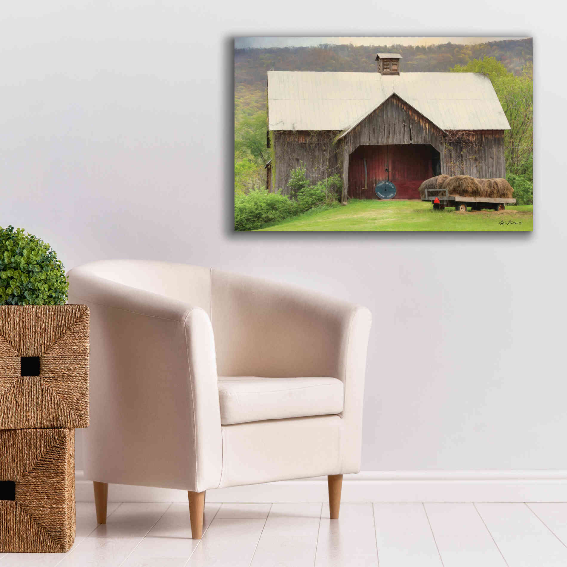'Old Hay' by Lori Deiter, Canvas Wall Art,40 x 26