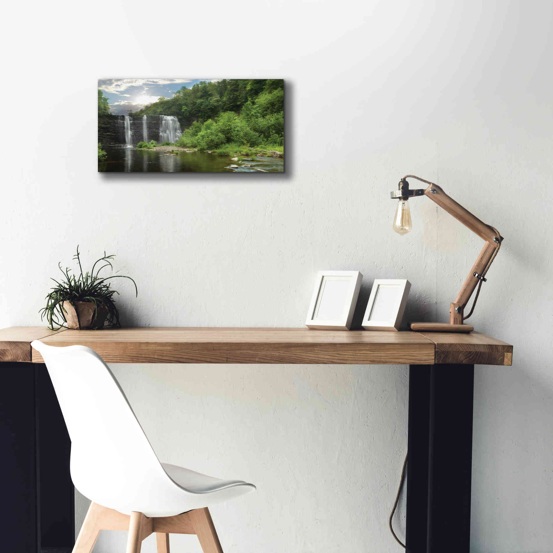 'Salmon River Falls' by Lori Deiter, Canvas Wall Art,24 x 12