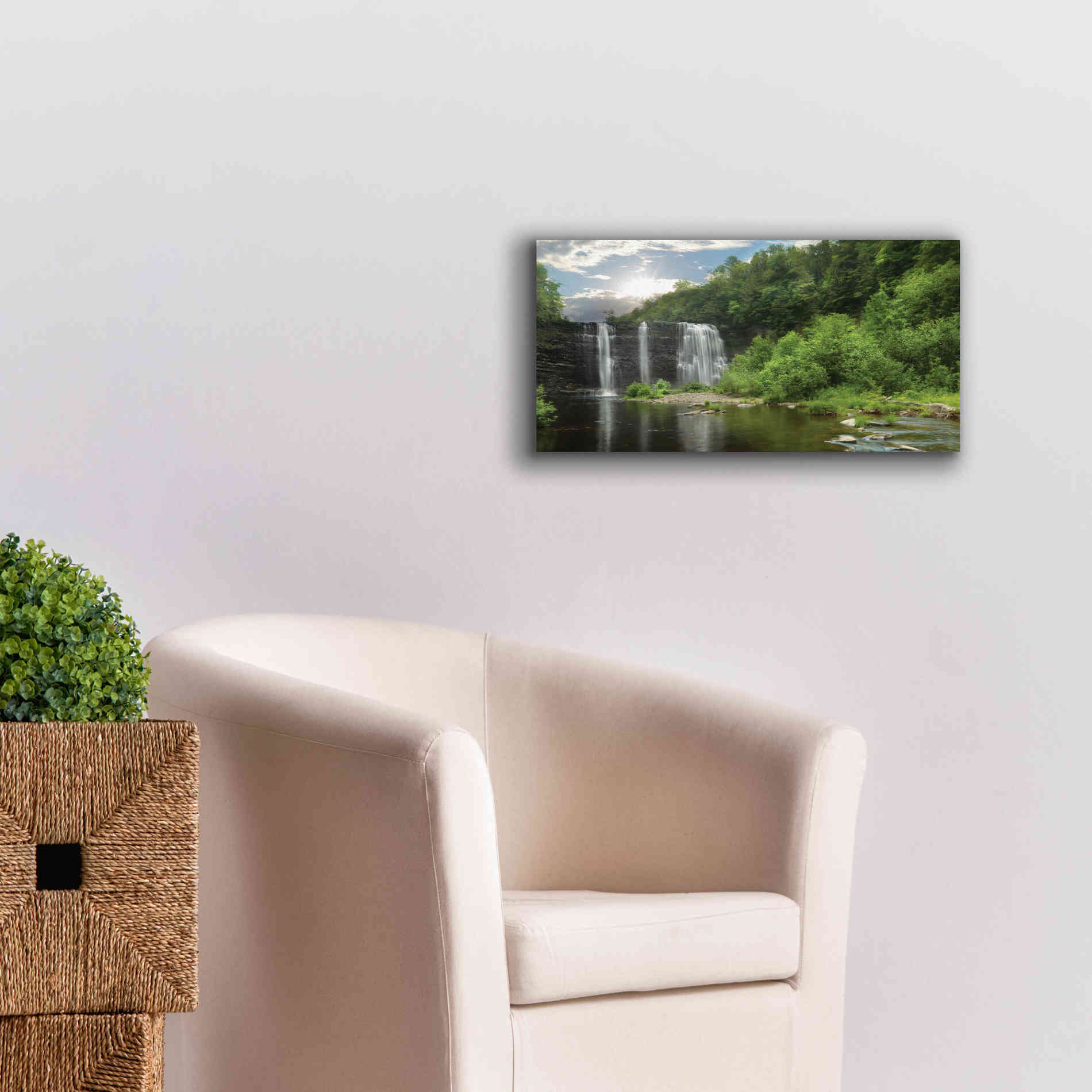 'Salmon River Falls' by Lori Deiter, Canvas Wall Art,24 x 12