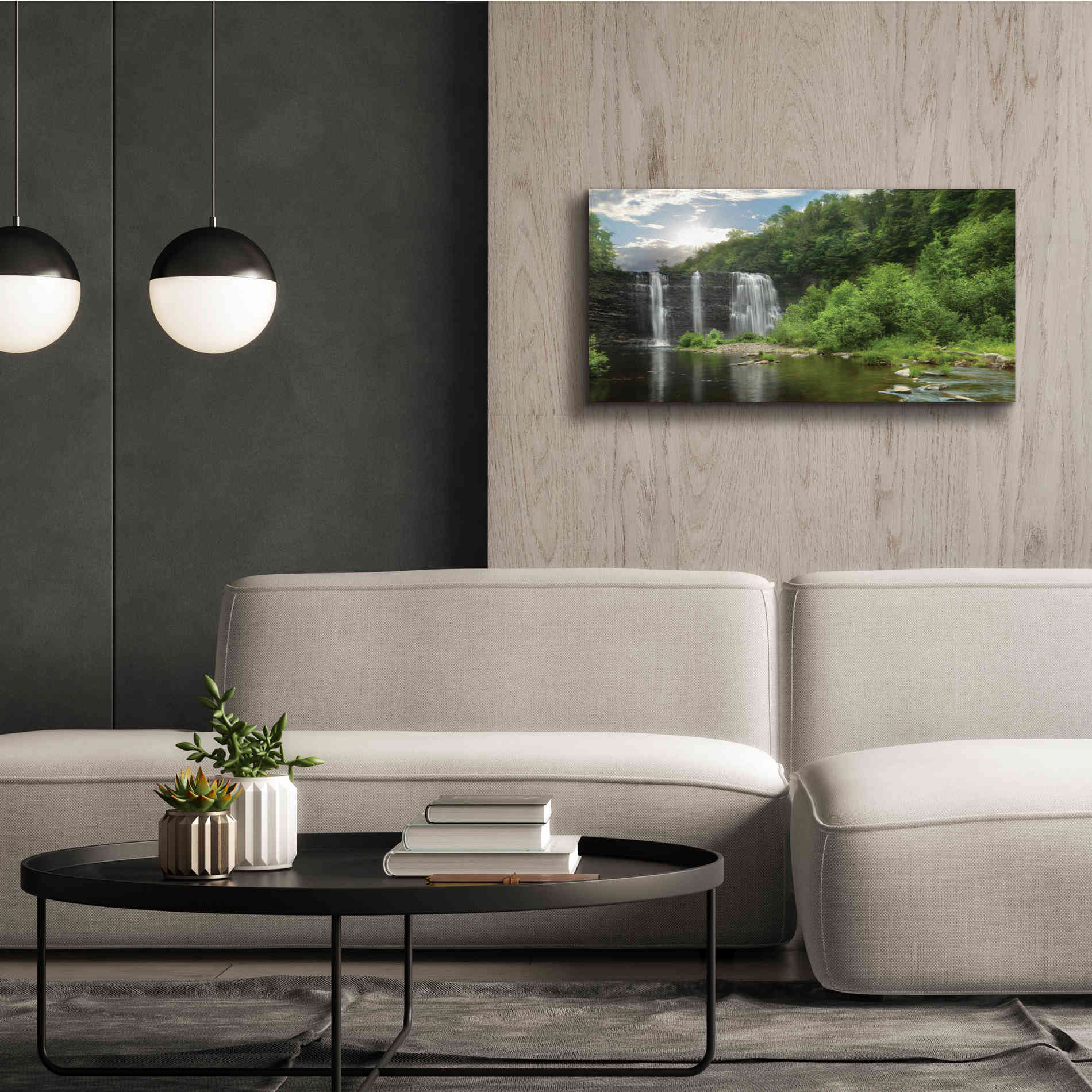 'Salmon River Falls' by Lori Deiter, Canvas Wall Art,40 x 20