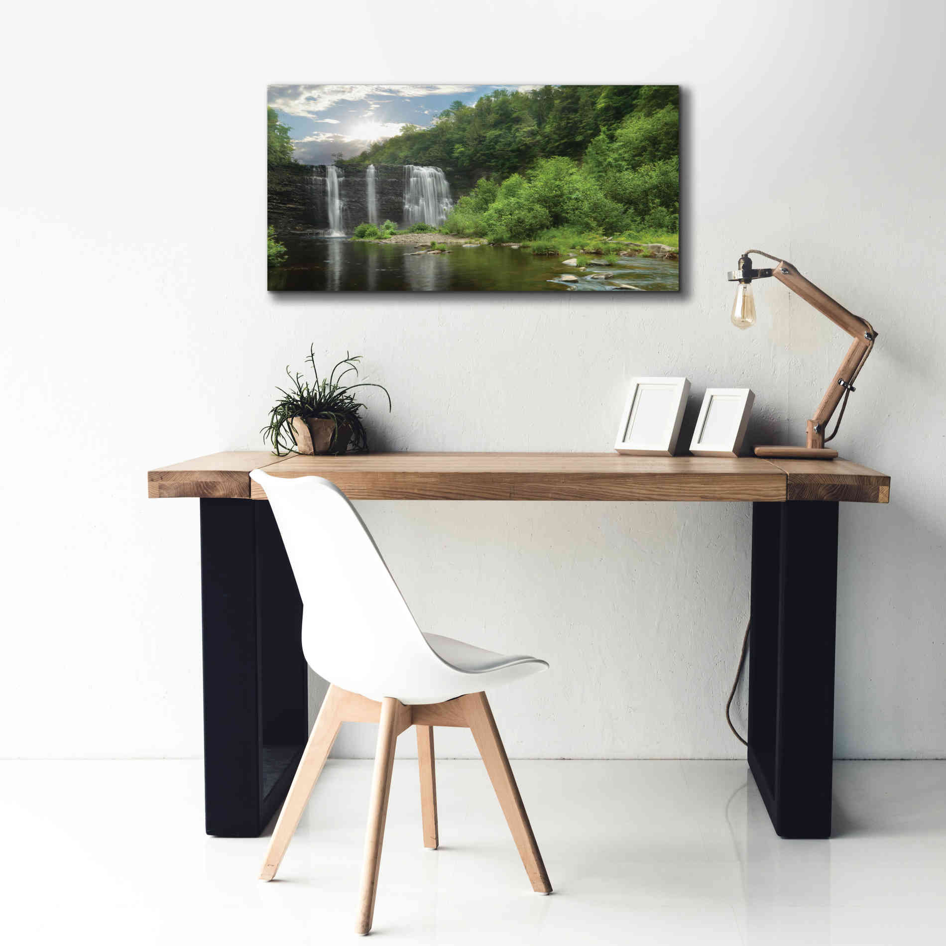 'Salmon River Falls' by Lori Deiter, Canvas Wall Art,40 x 20