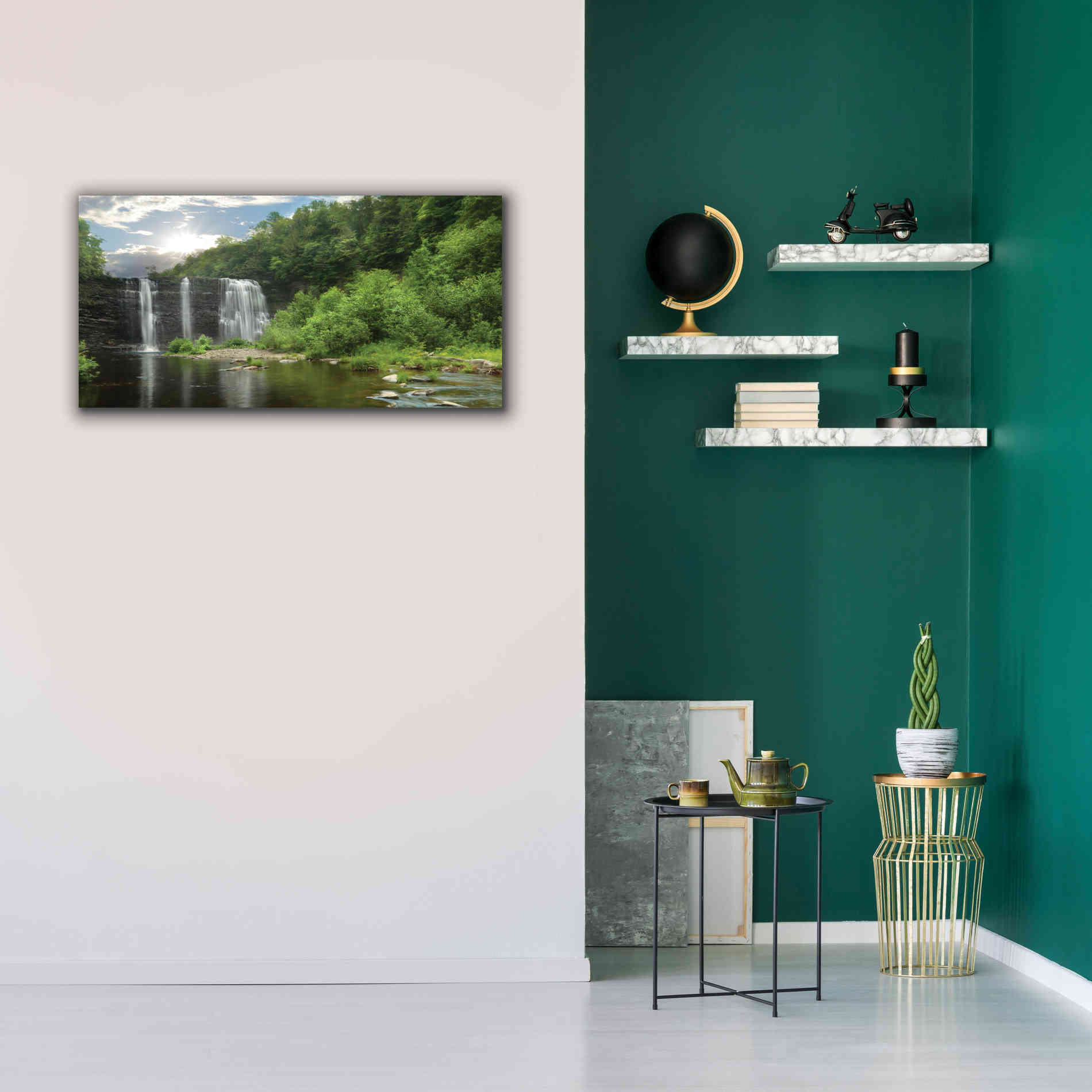 'Salmon River Falls' by Lori Deiter, Canvas Wall Art,40 x 20