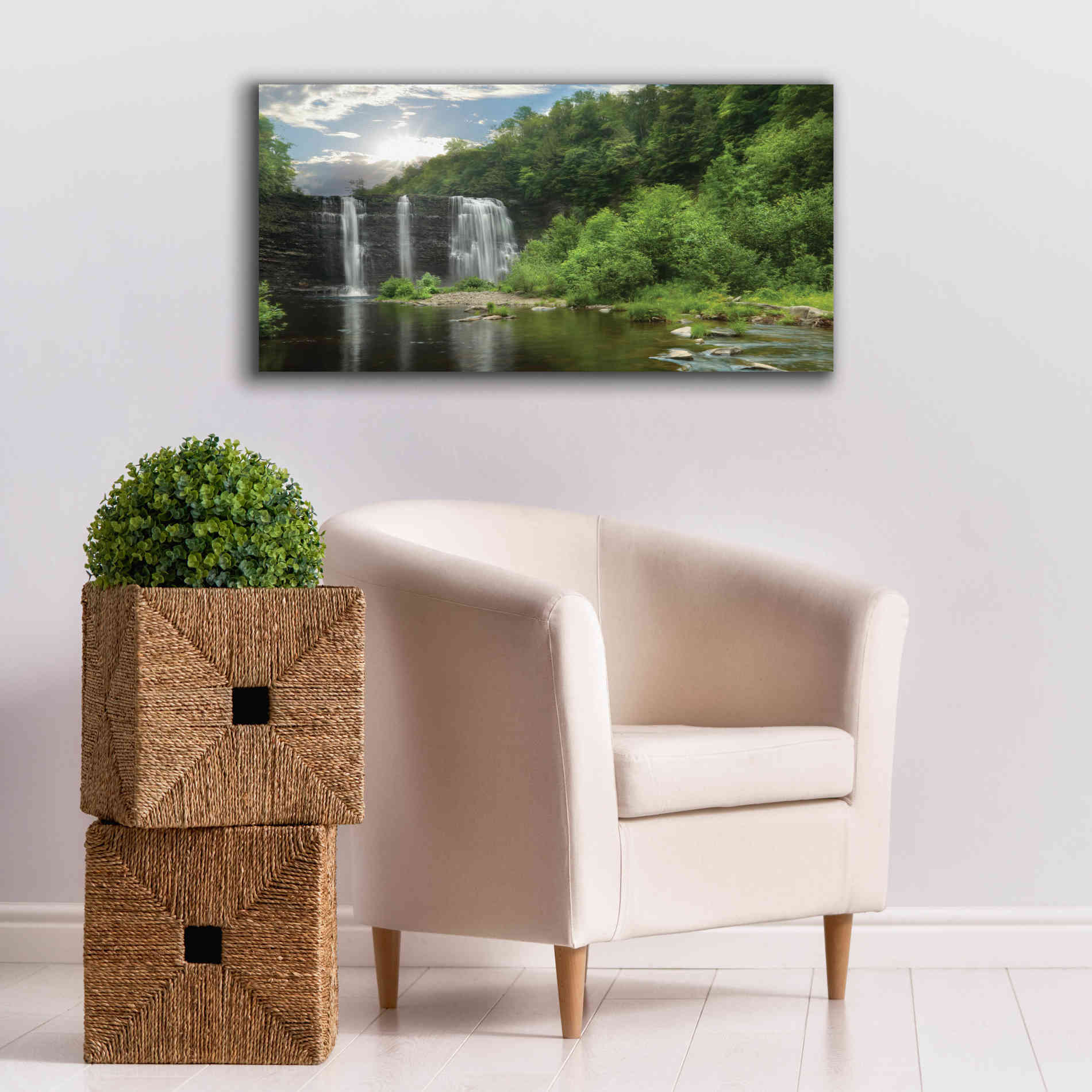 'Salmon River Falls' by Lori Deiter, Canvas Wall Art,40 x 20