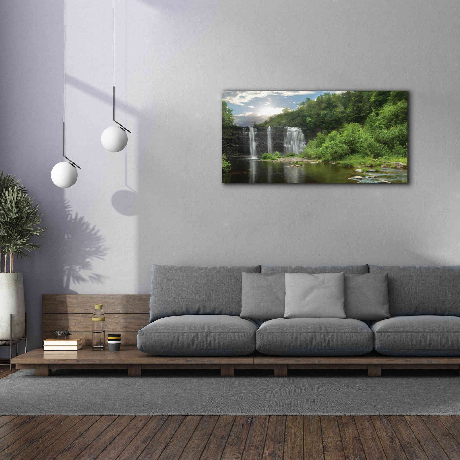'Salmon River Falls' by Lori Deiter, Canvas Wall Art,60 x 30