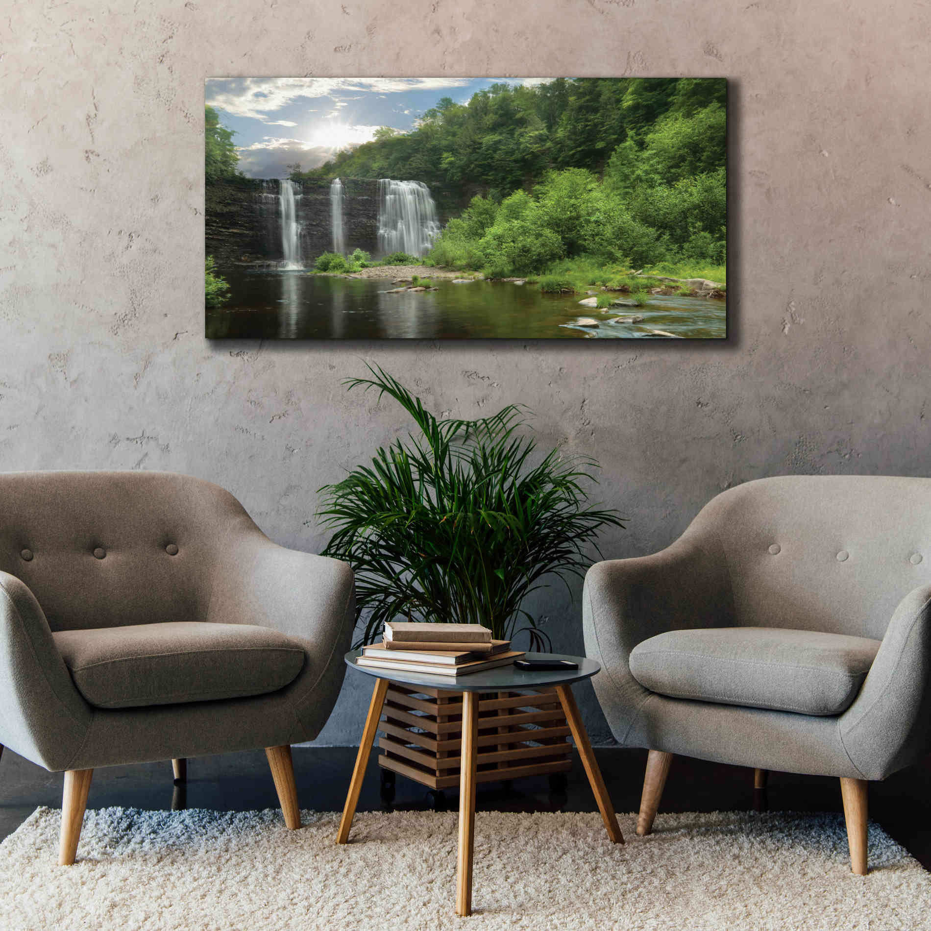 'Salmon River Falls' by Lori Deiter, Canvas Wall Art,60 x 30