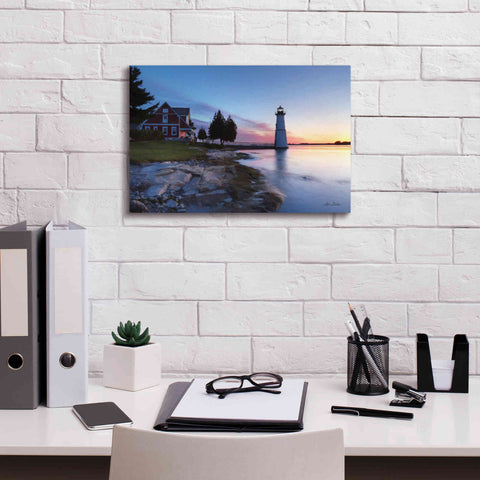 Image of 'Dusk at Rock Island' by Lori Deiter, Canvas Wall Art,18 x 12