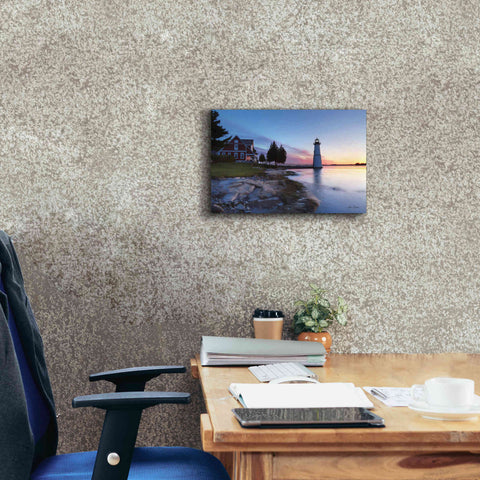 Image of 'Dusk at Rock Island' by Lori Deiter, Canvas Wall Art,18 x 12