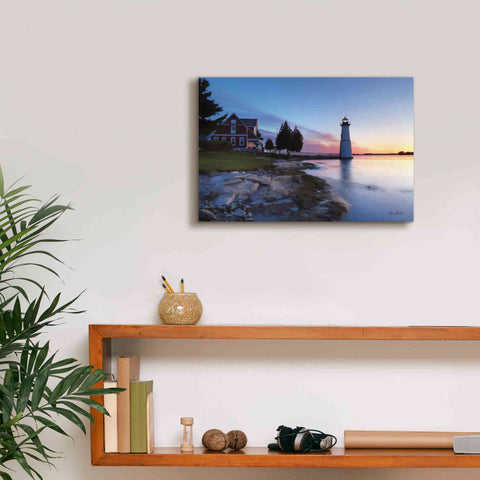 Image of 'Dusk at Rock Island' by Lori Deiter, Canvas Wall Art,18 x 12