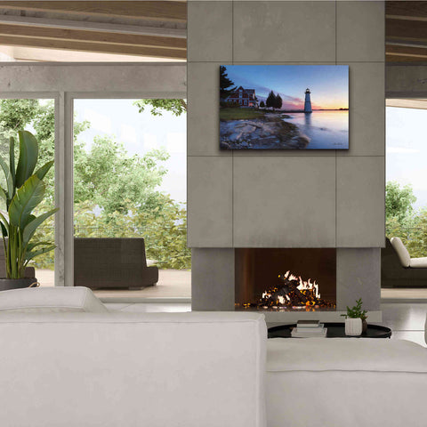 Image of 'Dusk at Rock Island' by Lori Deiter, Canvas Wall Art,40 x 26