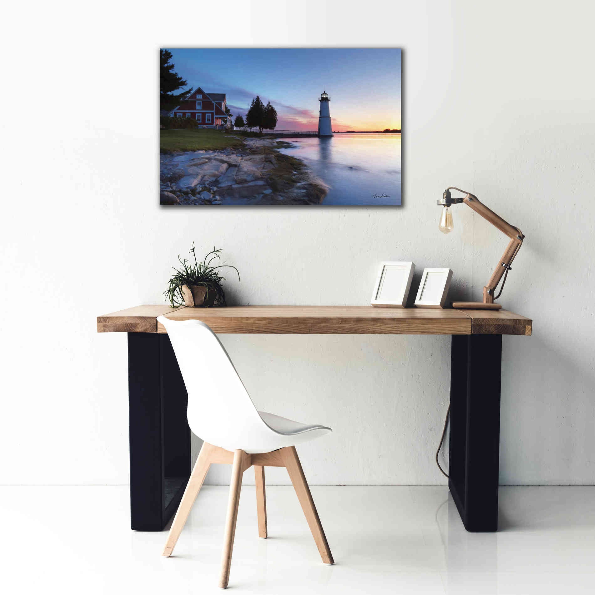 'Dusk at Rock Island' by Lori Deiter, Canvas Wall Art,40 x 26