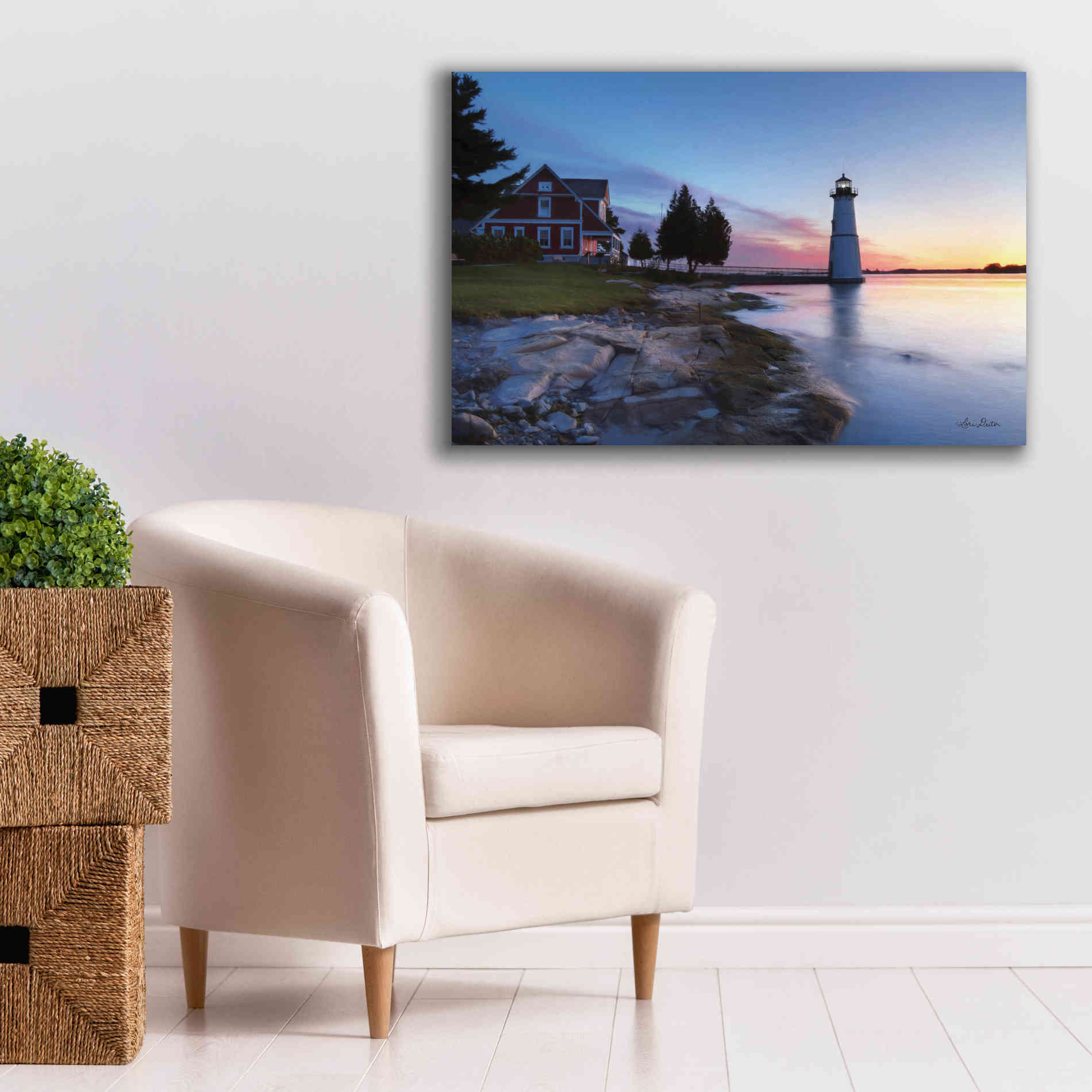 'Dusk at Rock Island' by Lori Deiter, Canvas Wall Art,40 x 26