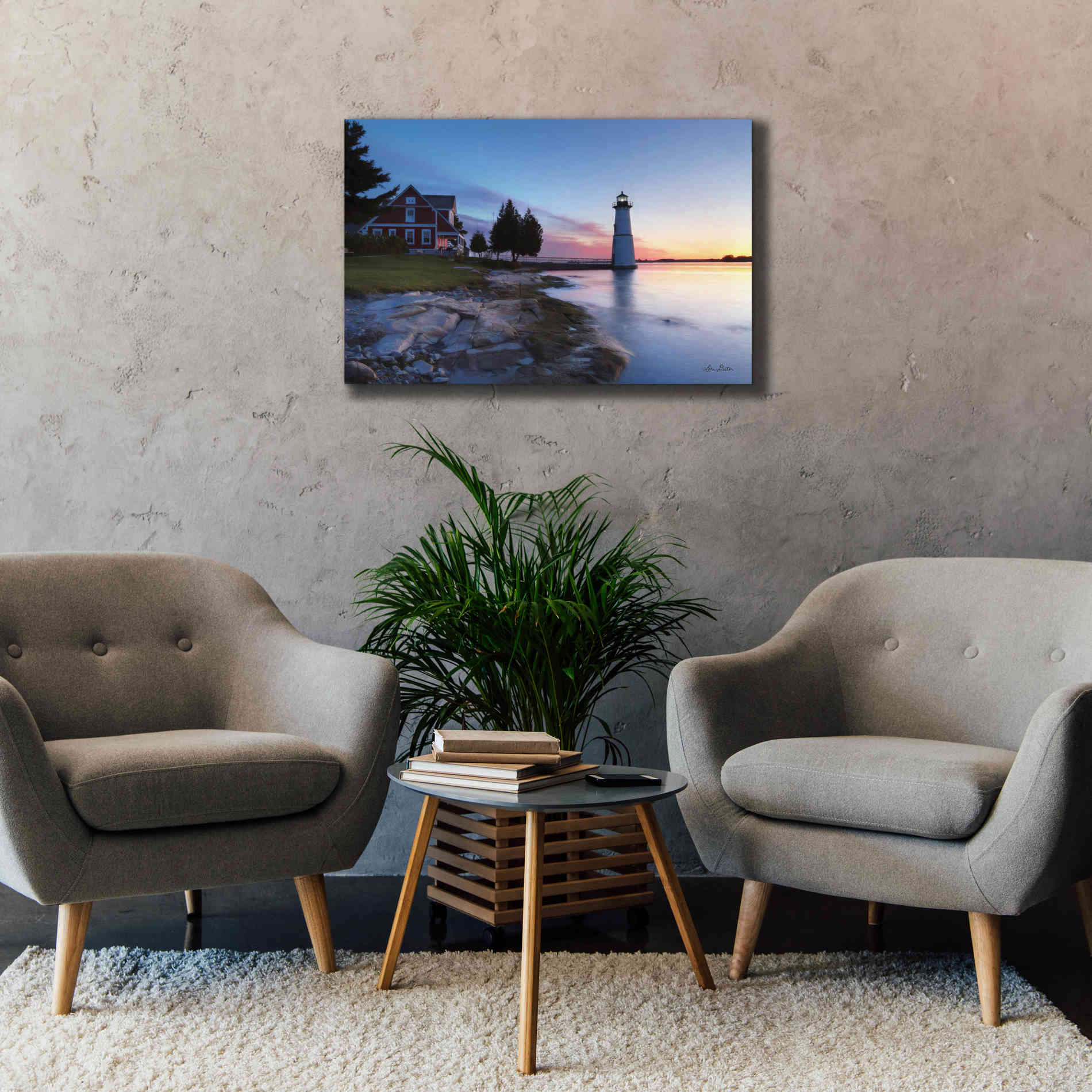 'Dusk at Rock Island' by Lori Deiter, Canvas Wall Art,40 x 26