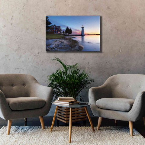 Image of 'Dusk at Rock Island' by Lori Deiter, Canvas Wall Art,40 x 26