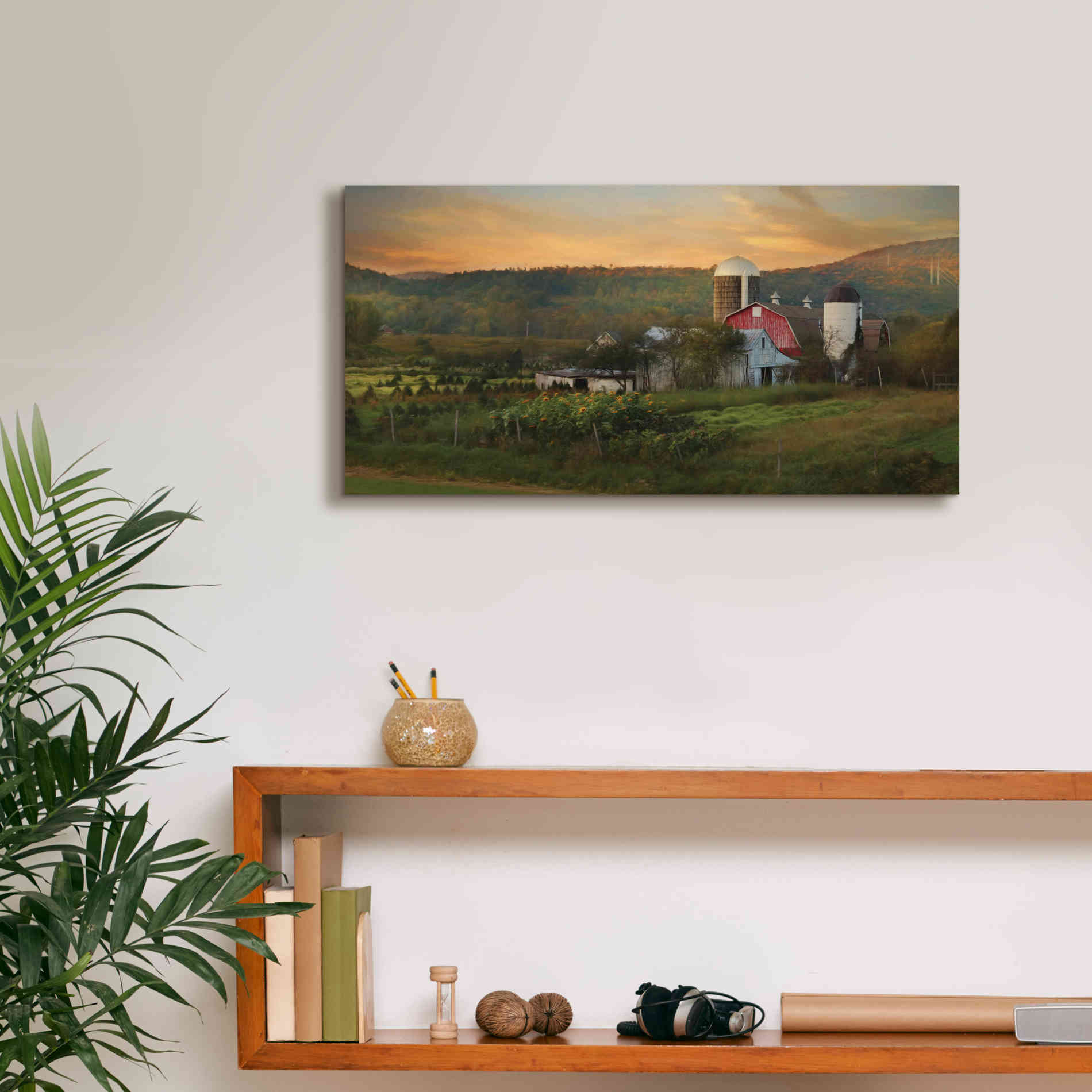 'New York Country Sunset' by Lori Deiter, Canvas Wall Art,24 x 12