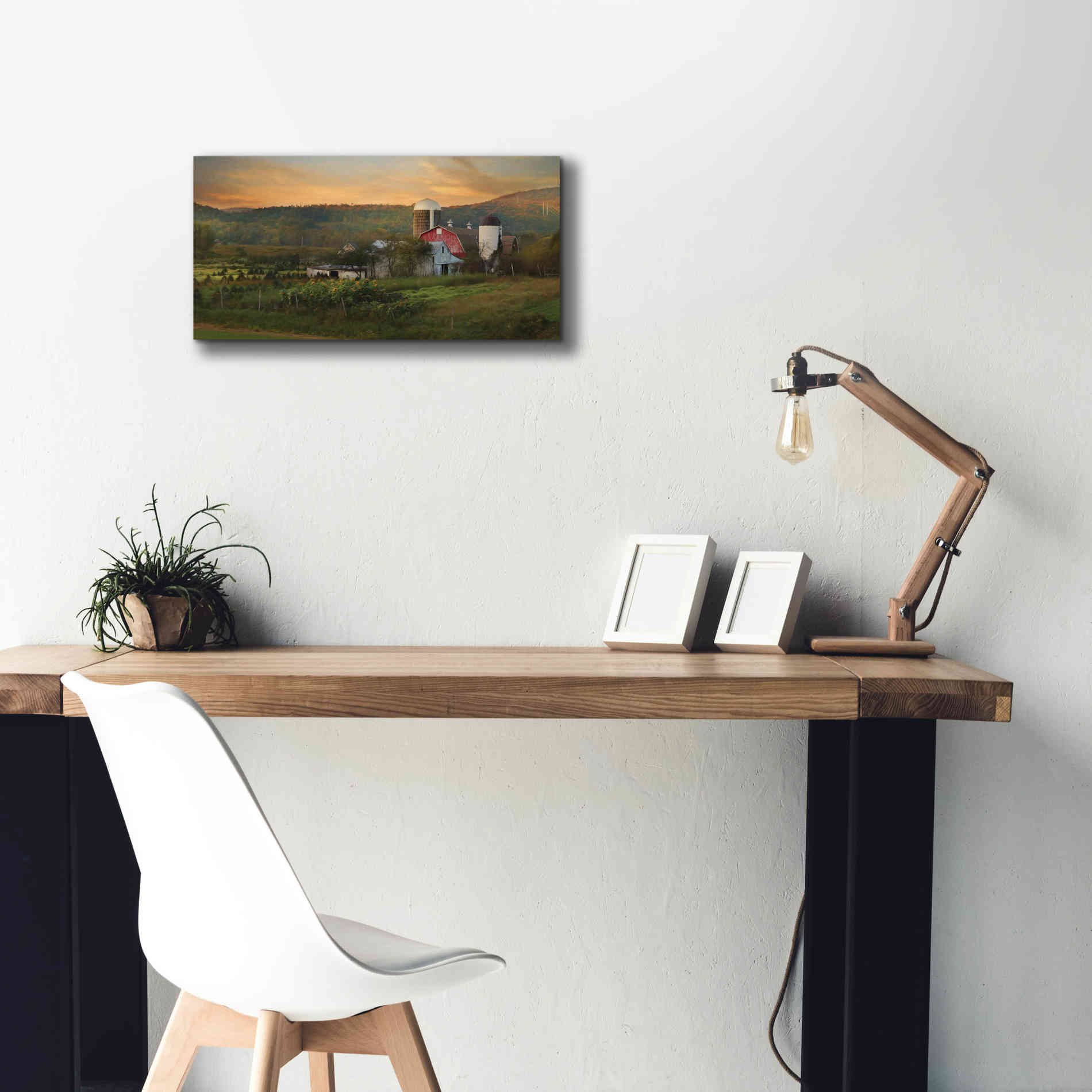 'New York Country Sunset' by Lori Deiter, Canvas Wall Art,24 x 12