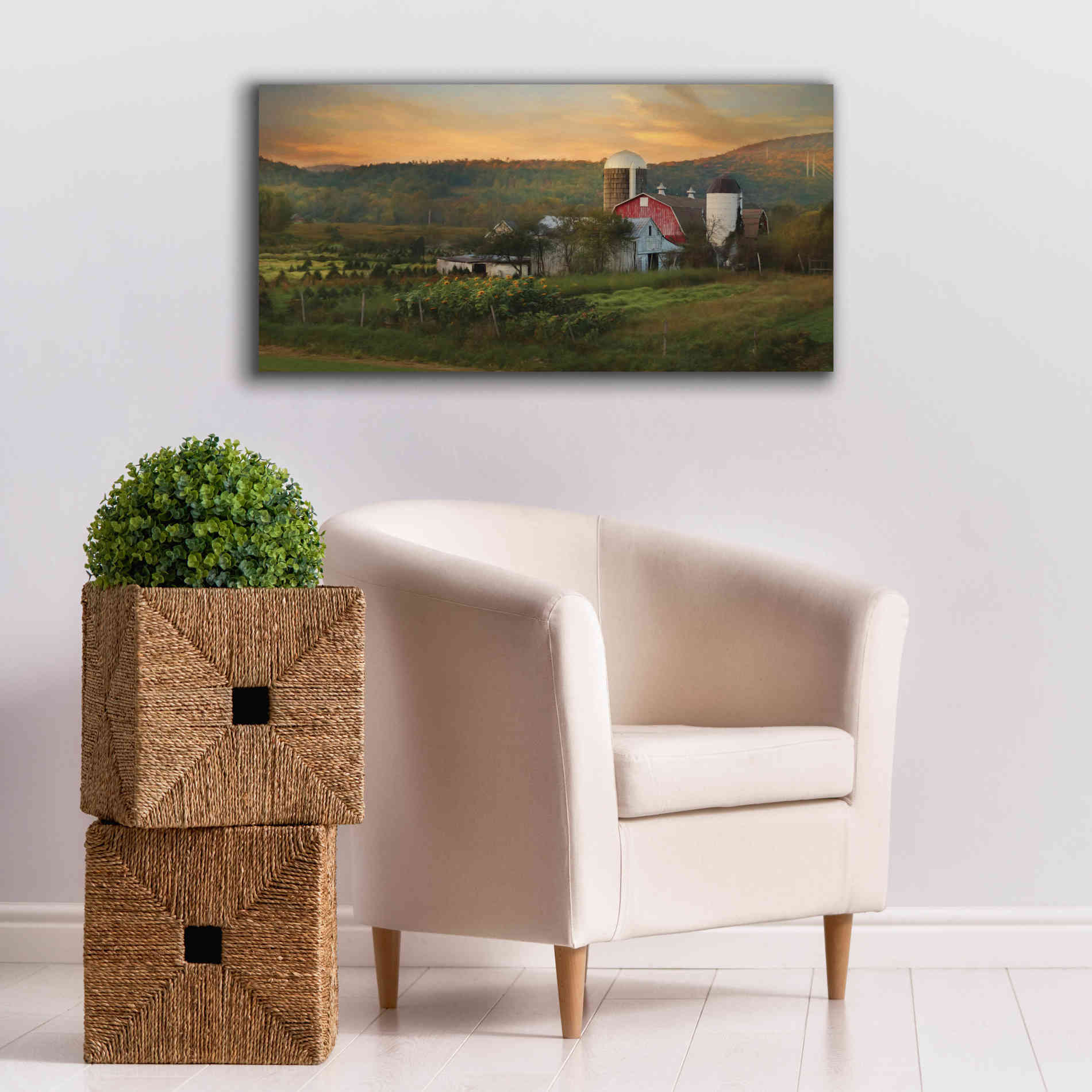 'New York Country Sunset' by Lori Deiter, Canvas Wall Art,40 x 20